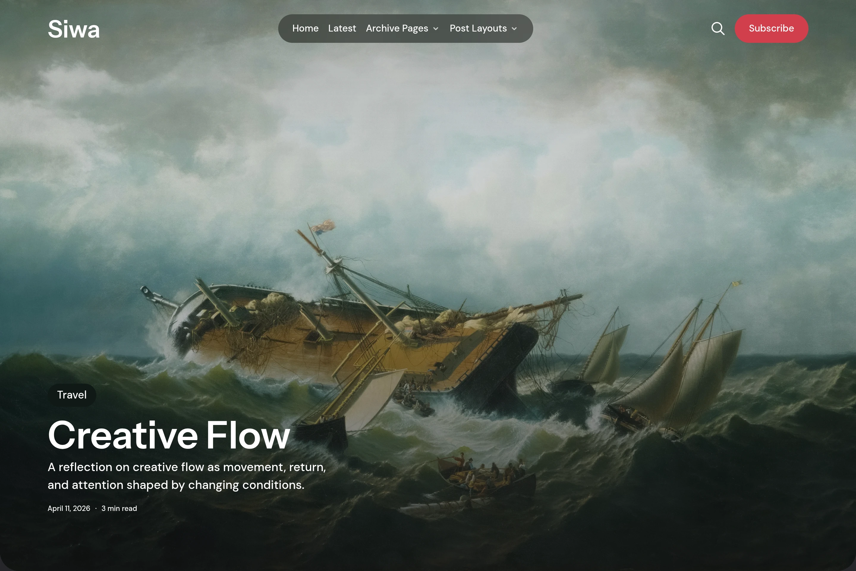 Siwa Post Fullscreen layout
