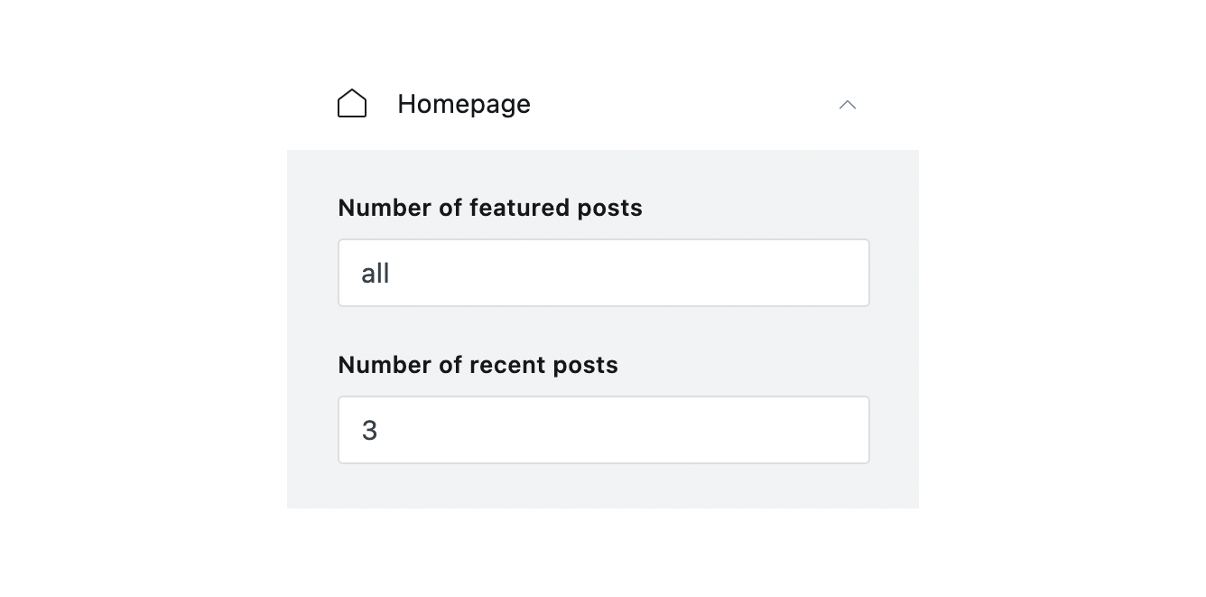 Homepage Number of Featured and Recent Posts Settings