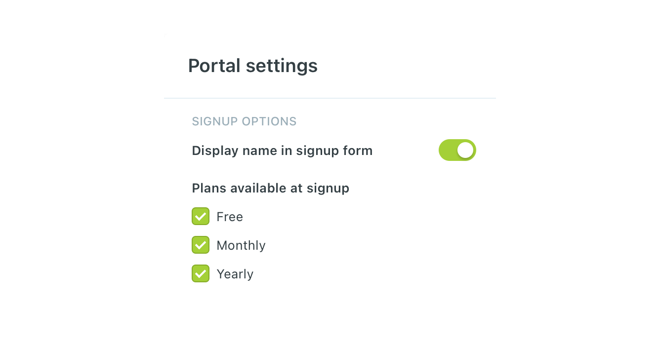 Ghost CMS Portal Settings