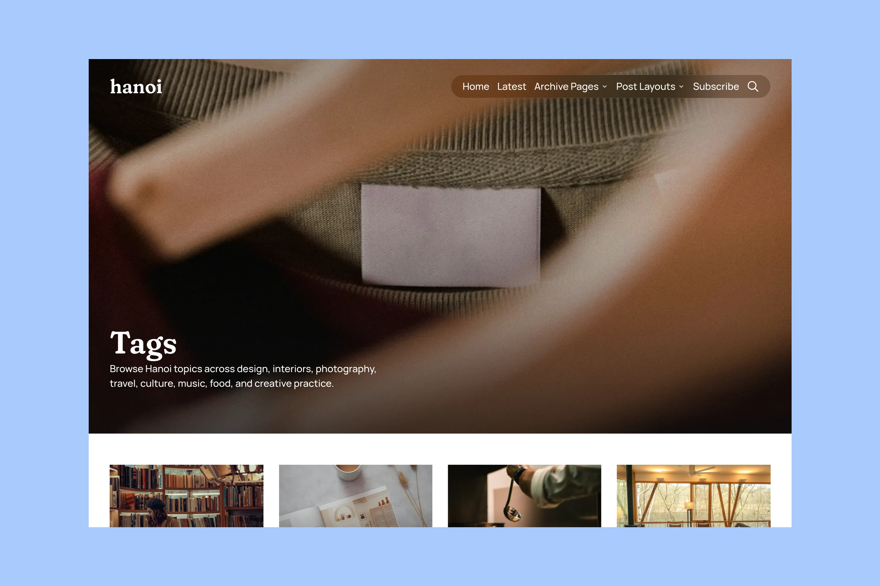 Hanoi topic directory with photographs and subject names