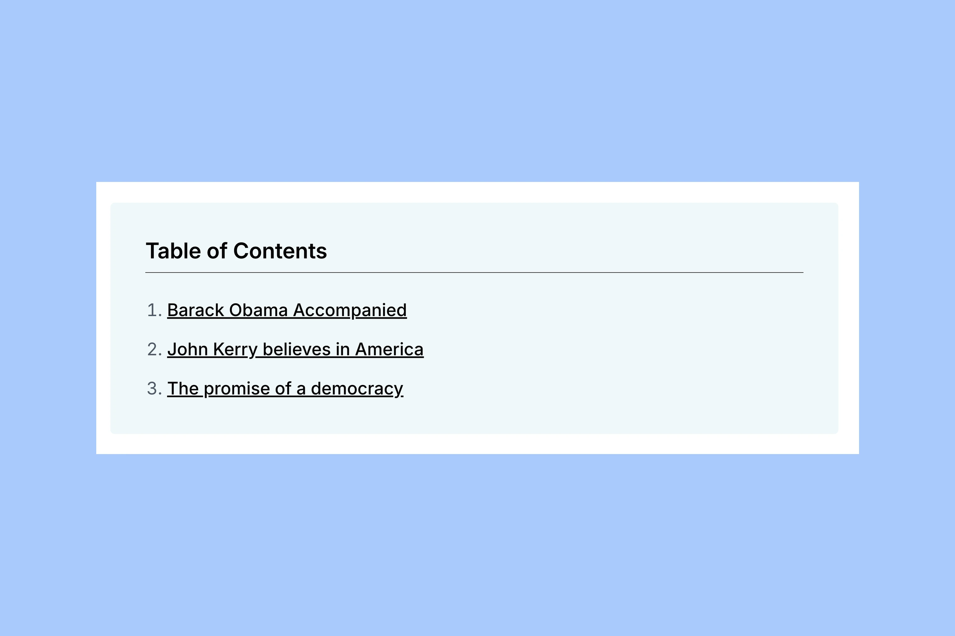 Tripoli article with its table of contents