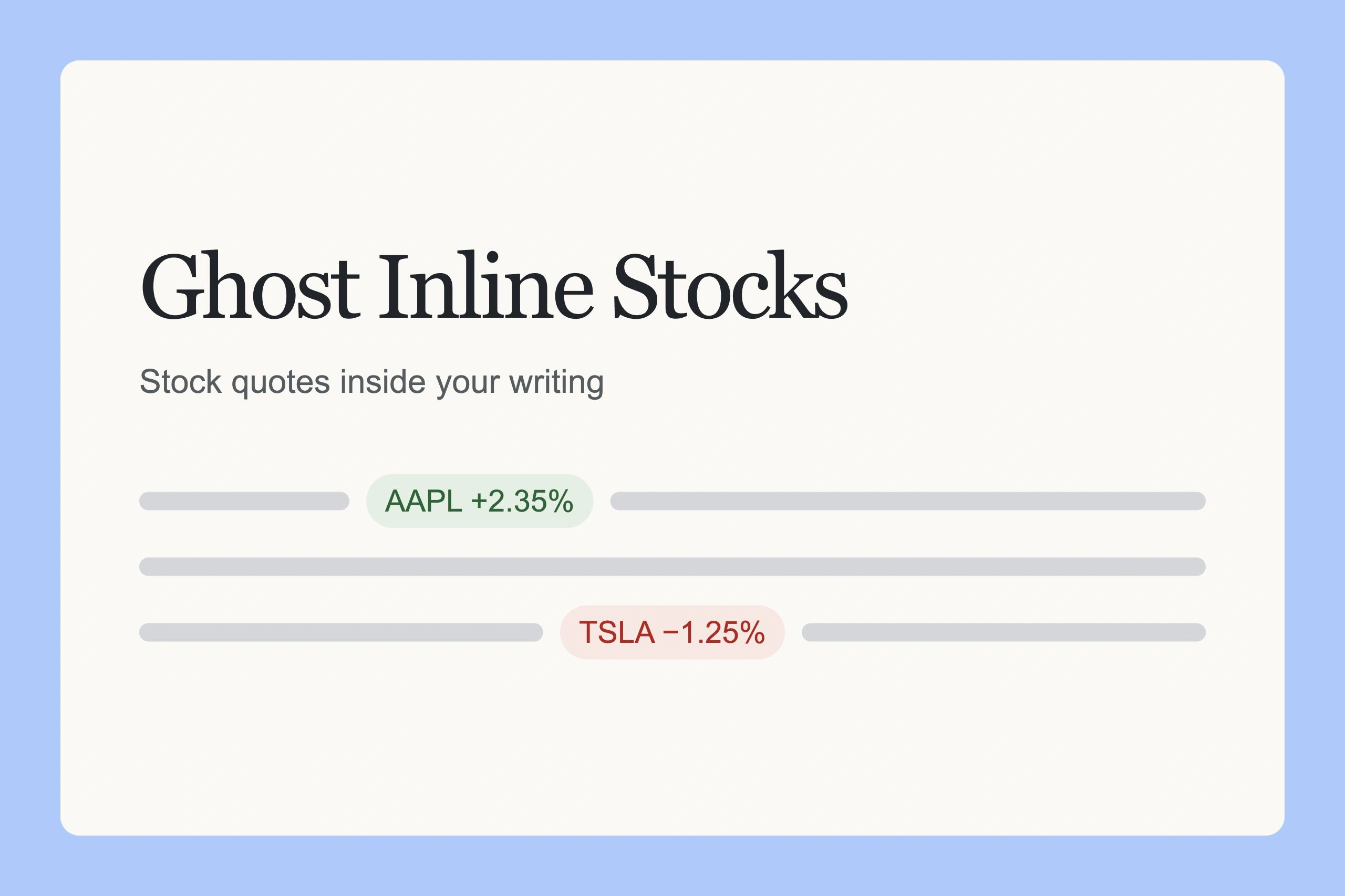 Ghost Inline Stocks: Add Stock Quotes to Ghost Posts