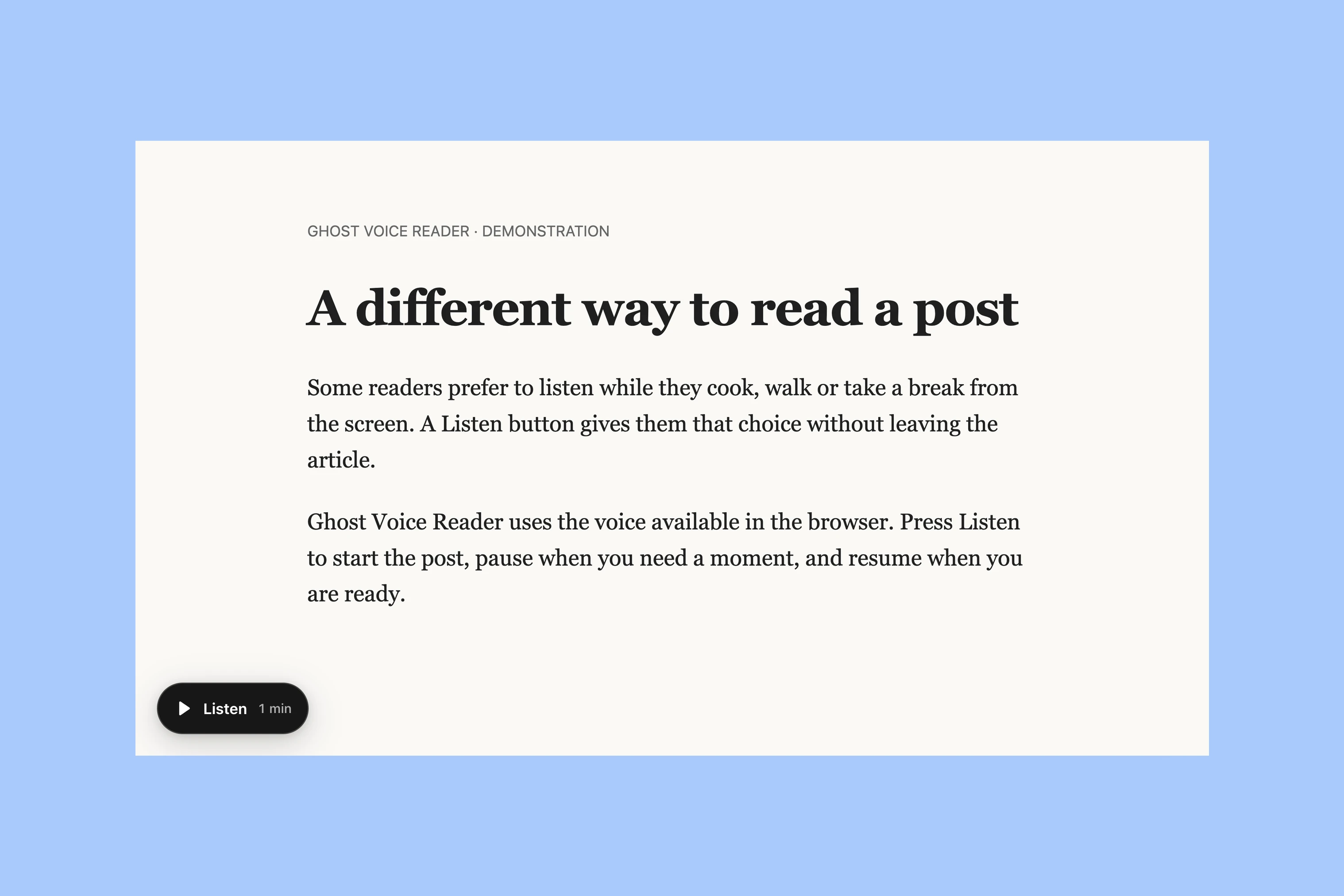 Ghost Voice Reader: A Free Post Listen Button