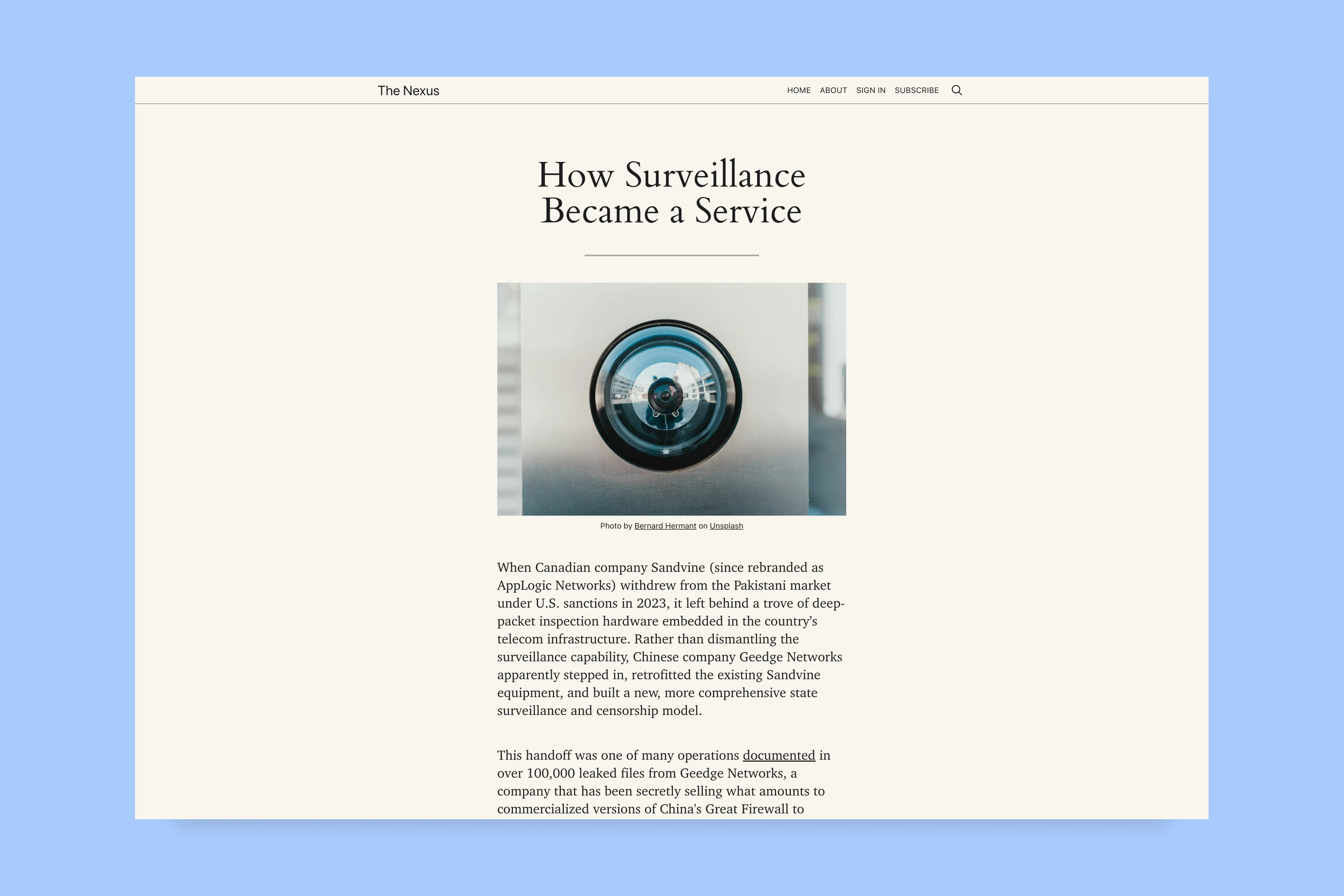 Screenshot of The Nexus Media — built with Hakone Ghost theme