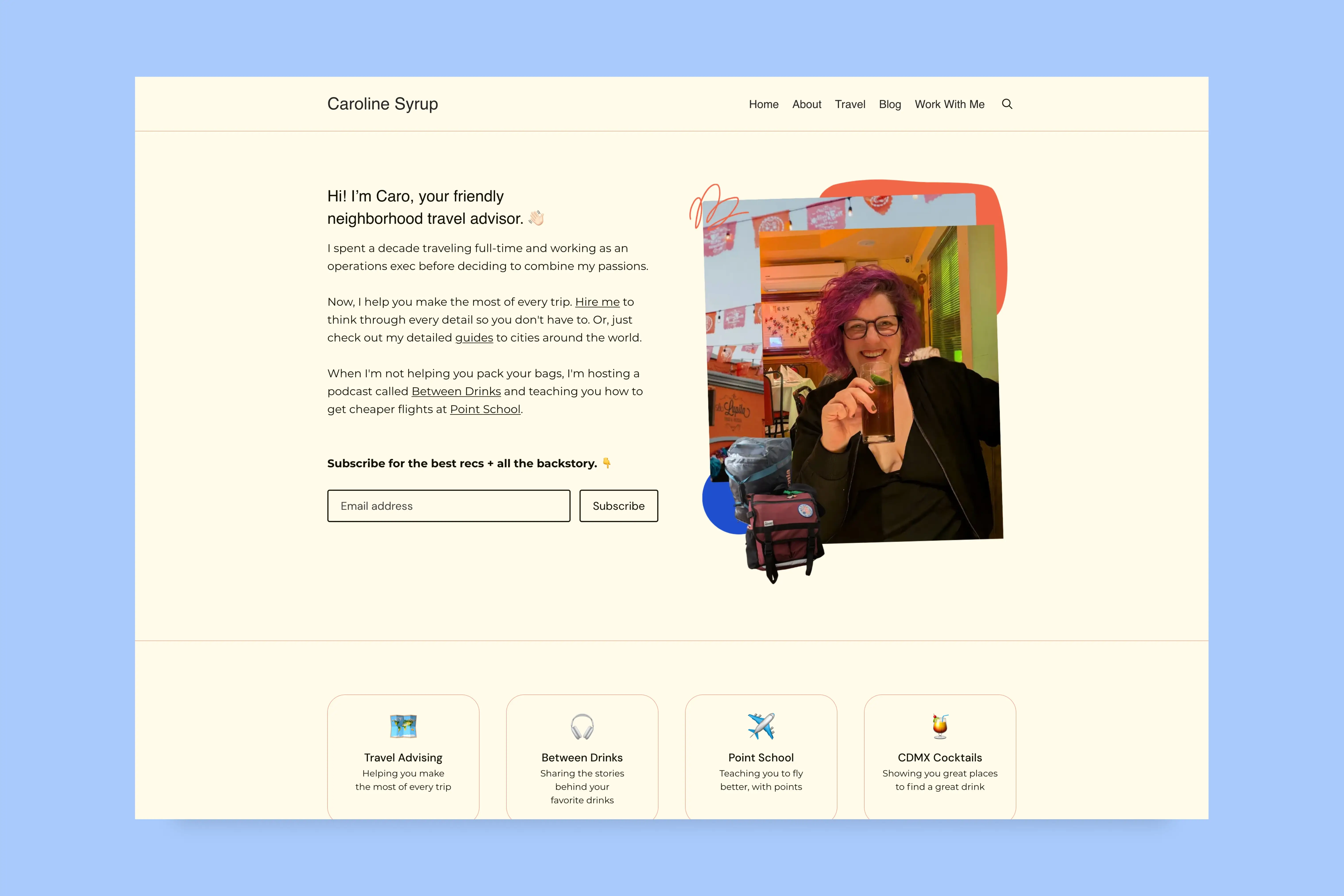 Screenshot of Caroline Syrup — built with Petra Ghost theme