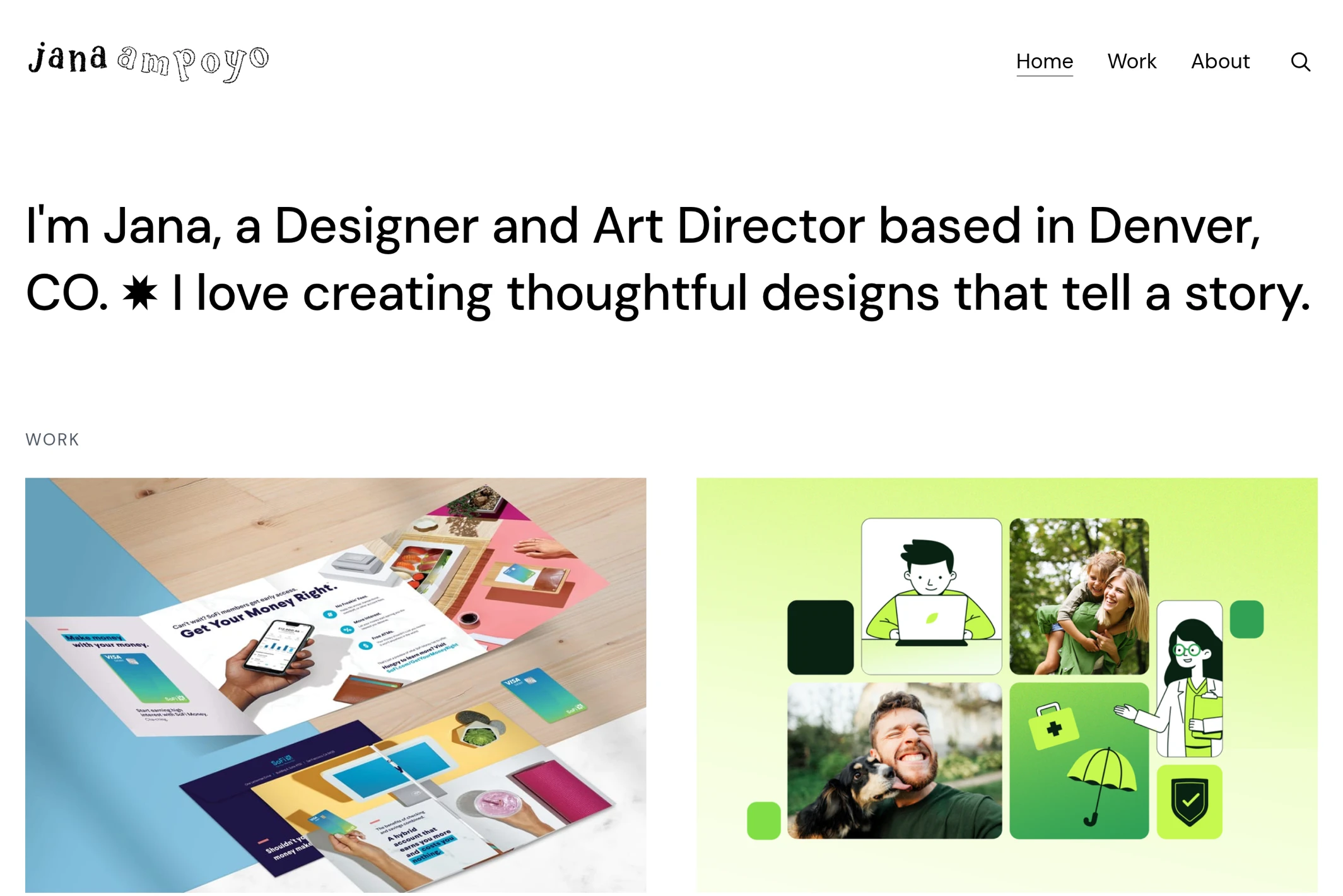 Screenshot of Jana Ampoyo — Ghost theme website