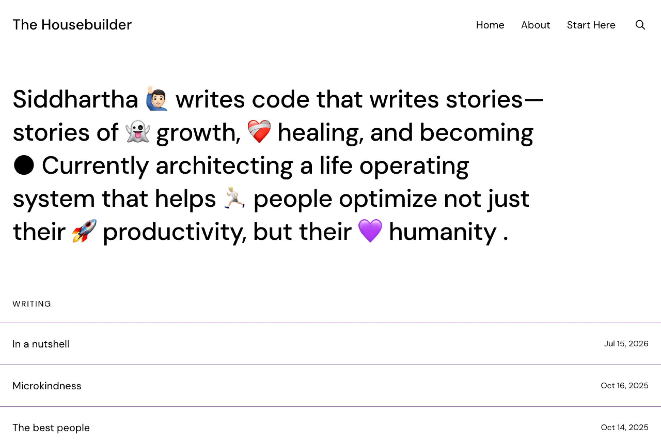 Screenshot of The Housebuilder — Ghost theme website
