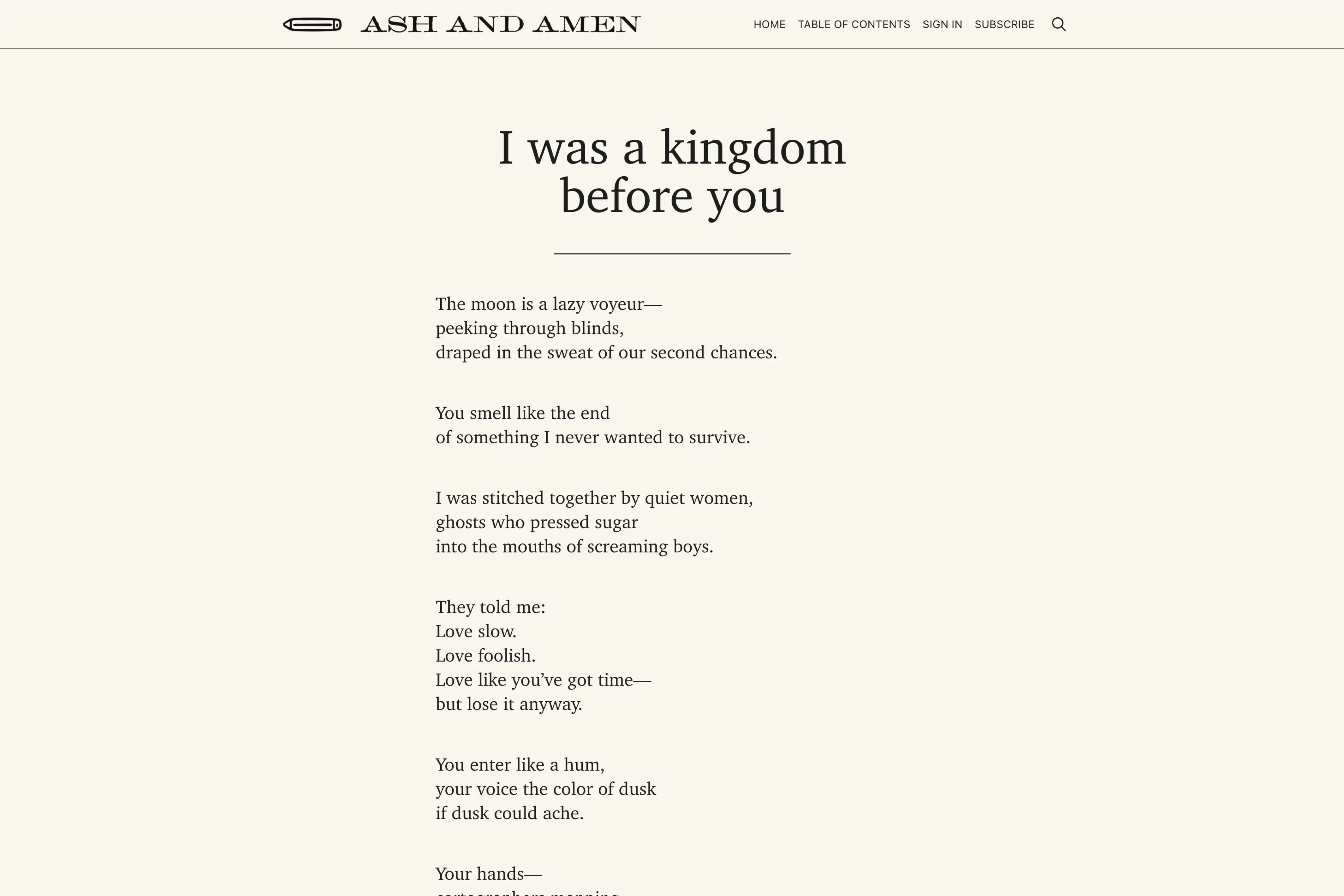 Ash And Amen