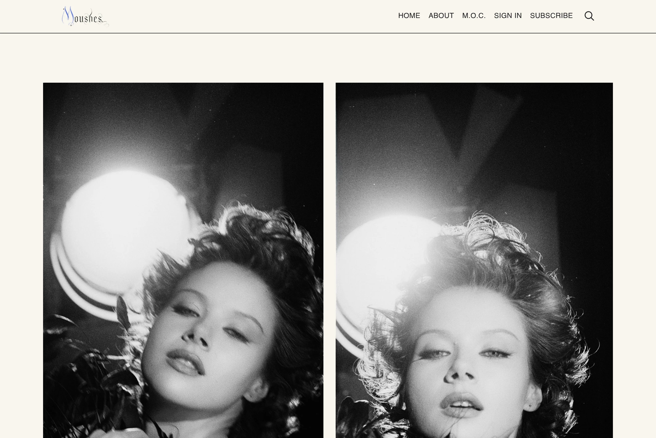 Screenshot of Moushes — Ghost theme website