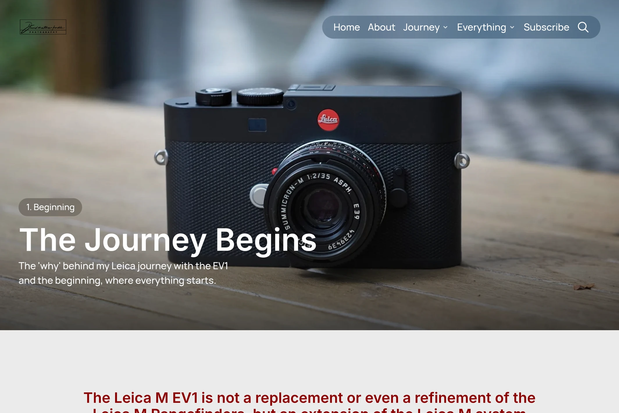 Screenshot of The EV1 Journey — Ghost theme website