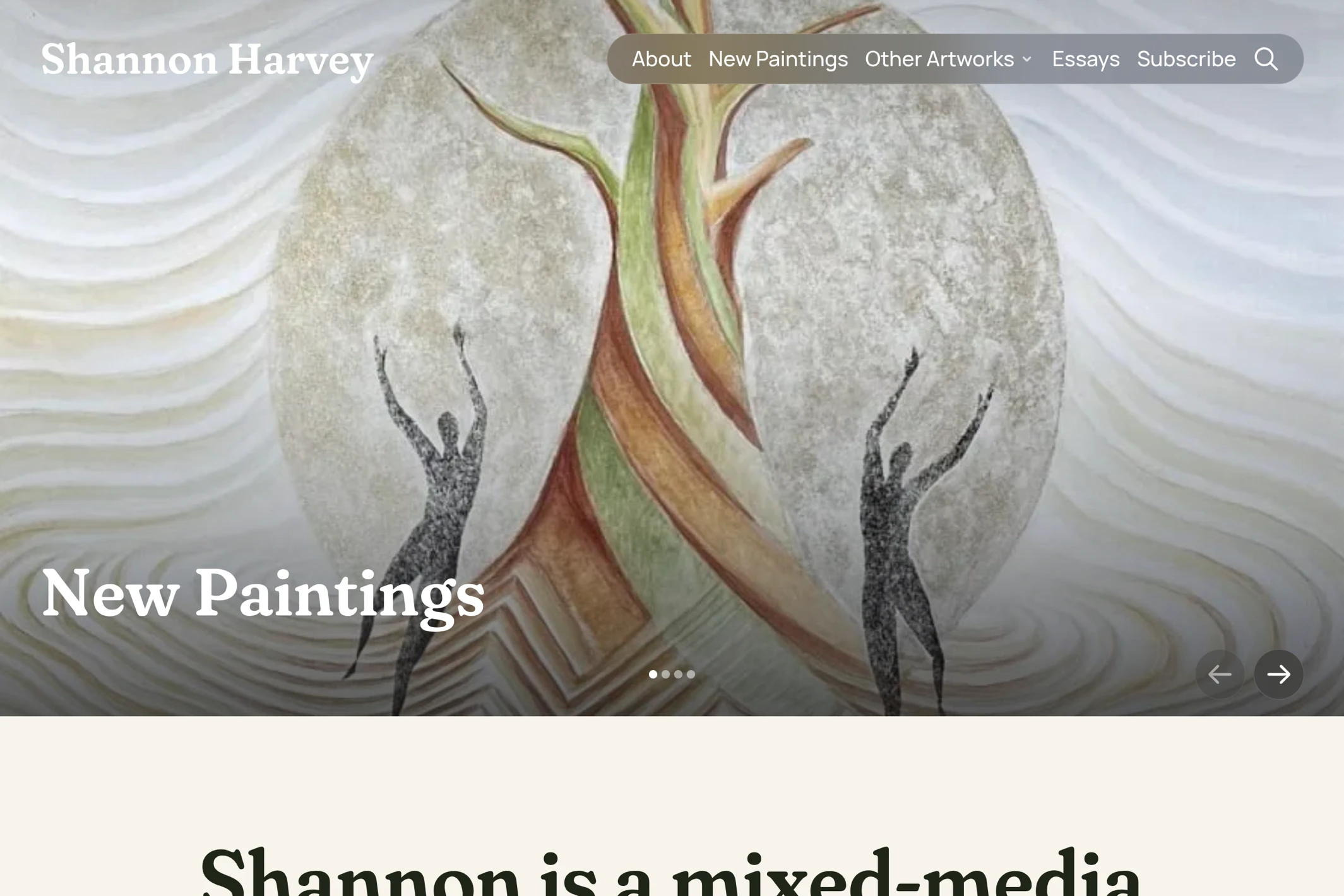 Screenshot of Shannon Harvey — Ghost theme website