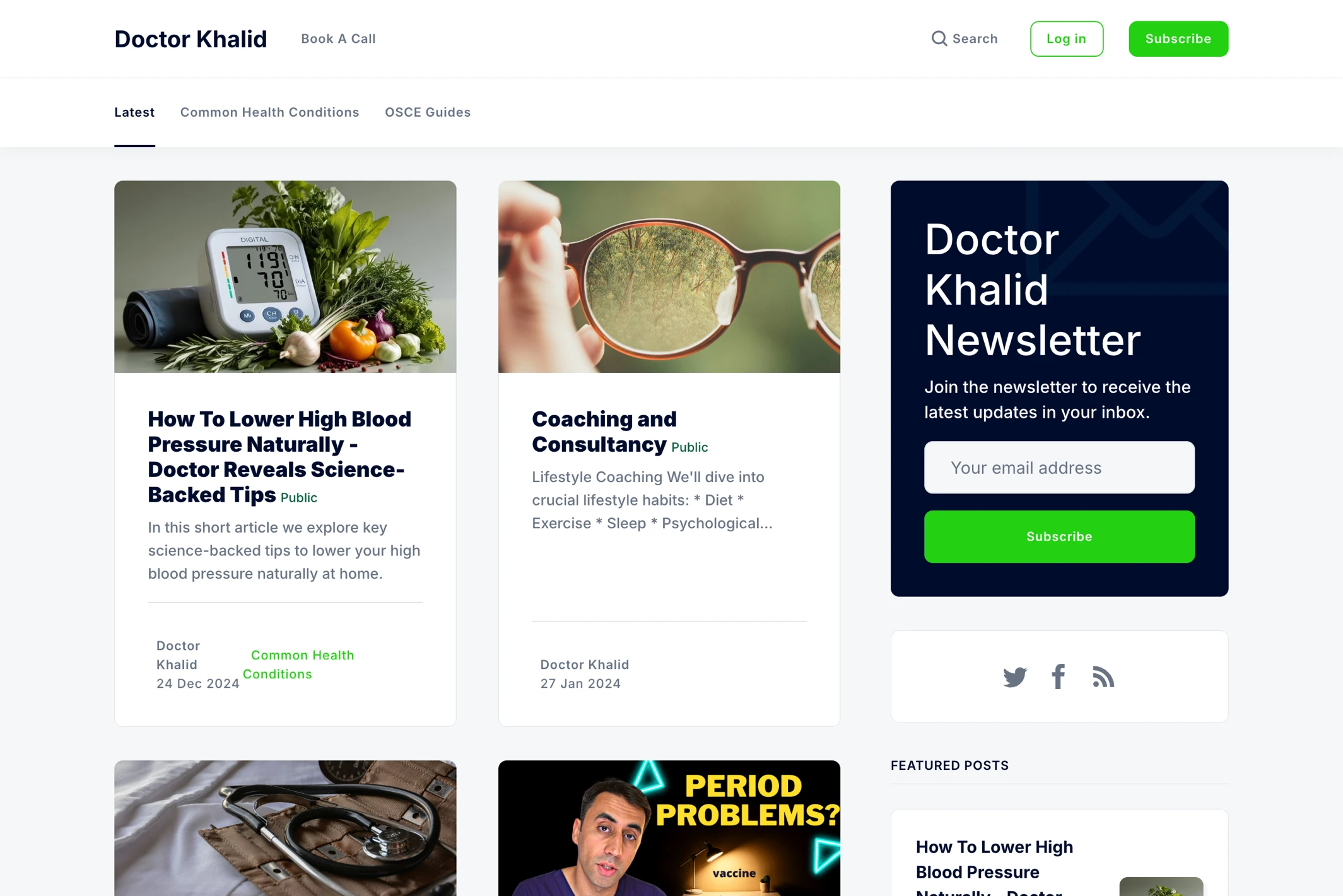 Screenshot of Doctor Khalid — Ghost theme website