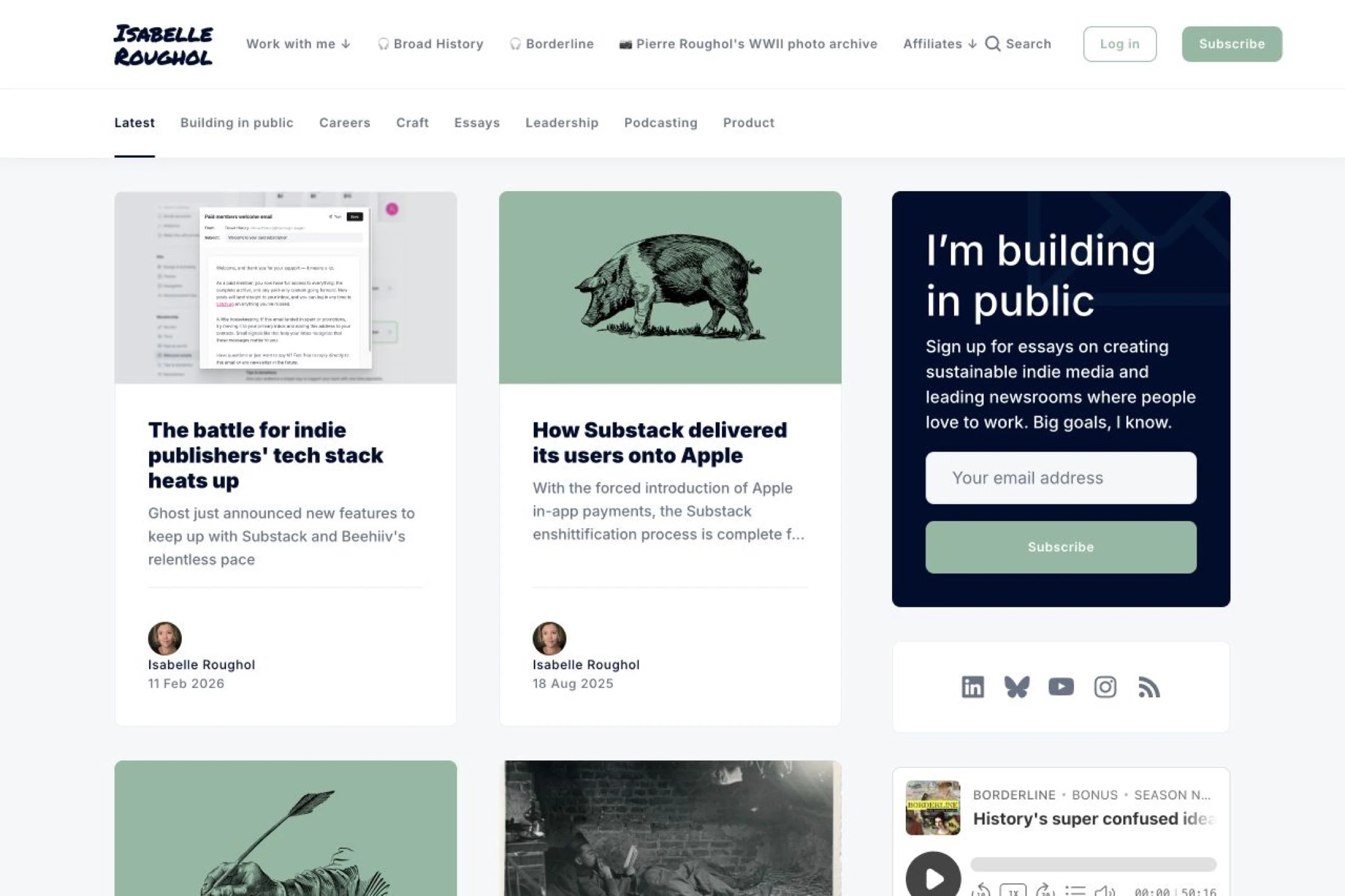 Screenshot of Isabelle Roughol — Ghost theme website