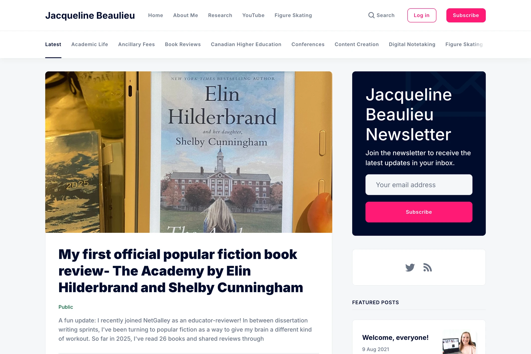 Screenshot of Jacqueline Beaulieu — Ghost theme website