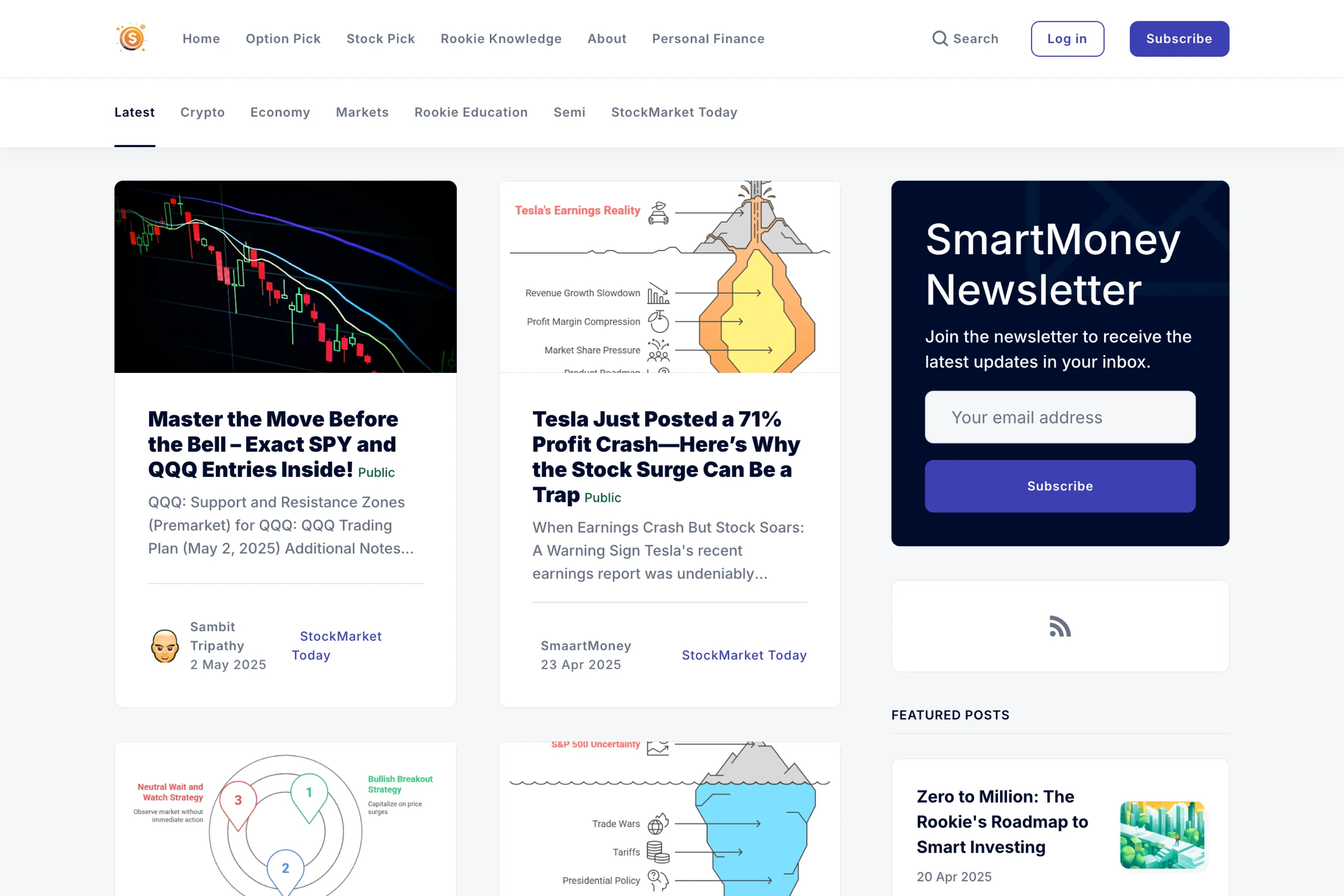Screenshot of SmartMoney — Ghost theme website