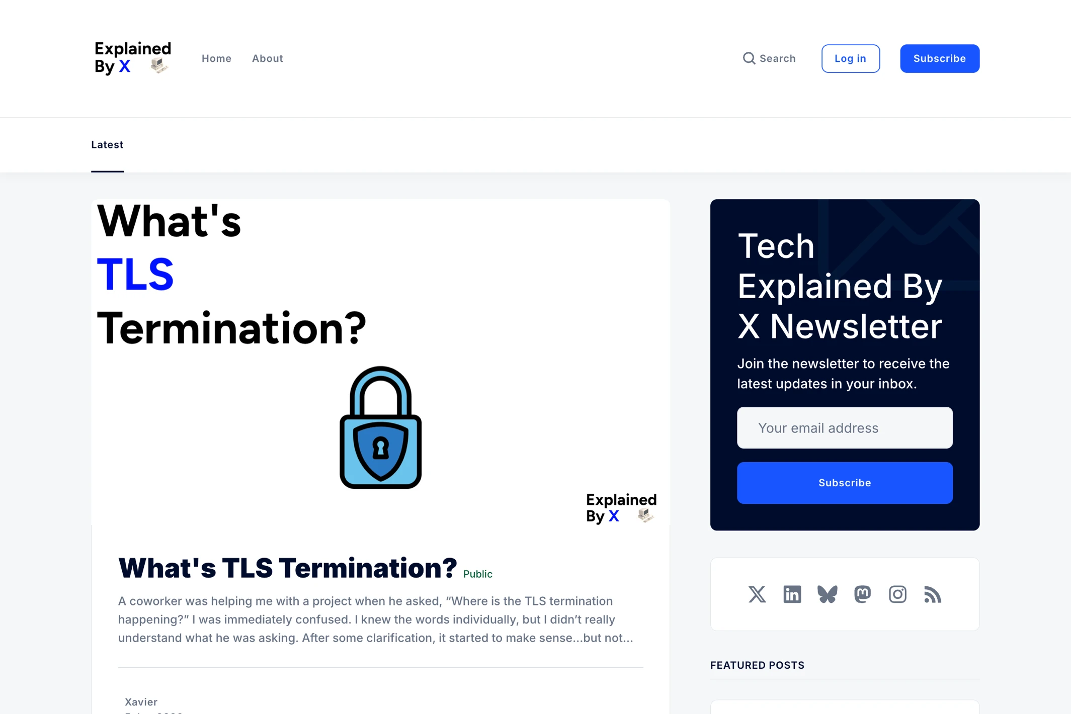 Screenshot of Tech Explained By X — Ghost theme website