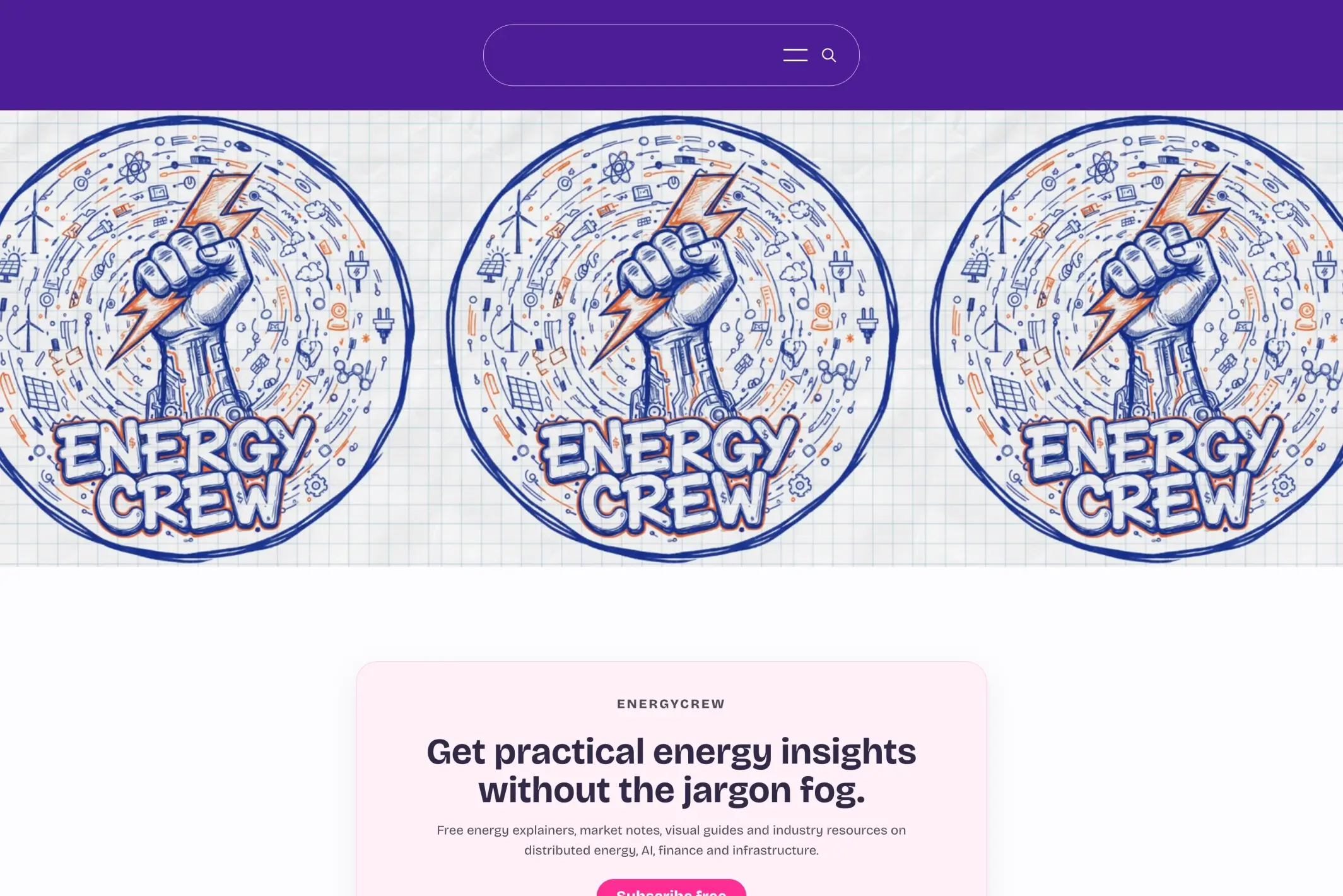 Screenshot of Energy Crew HQ — Ghost theme website