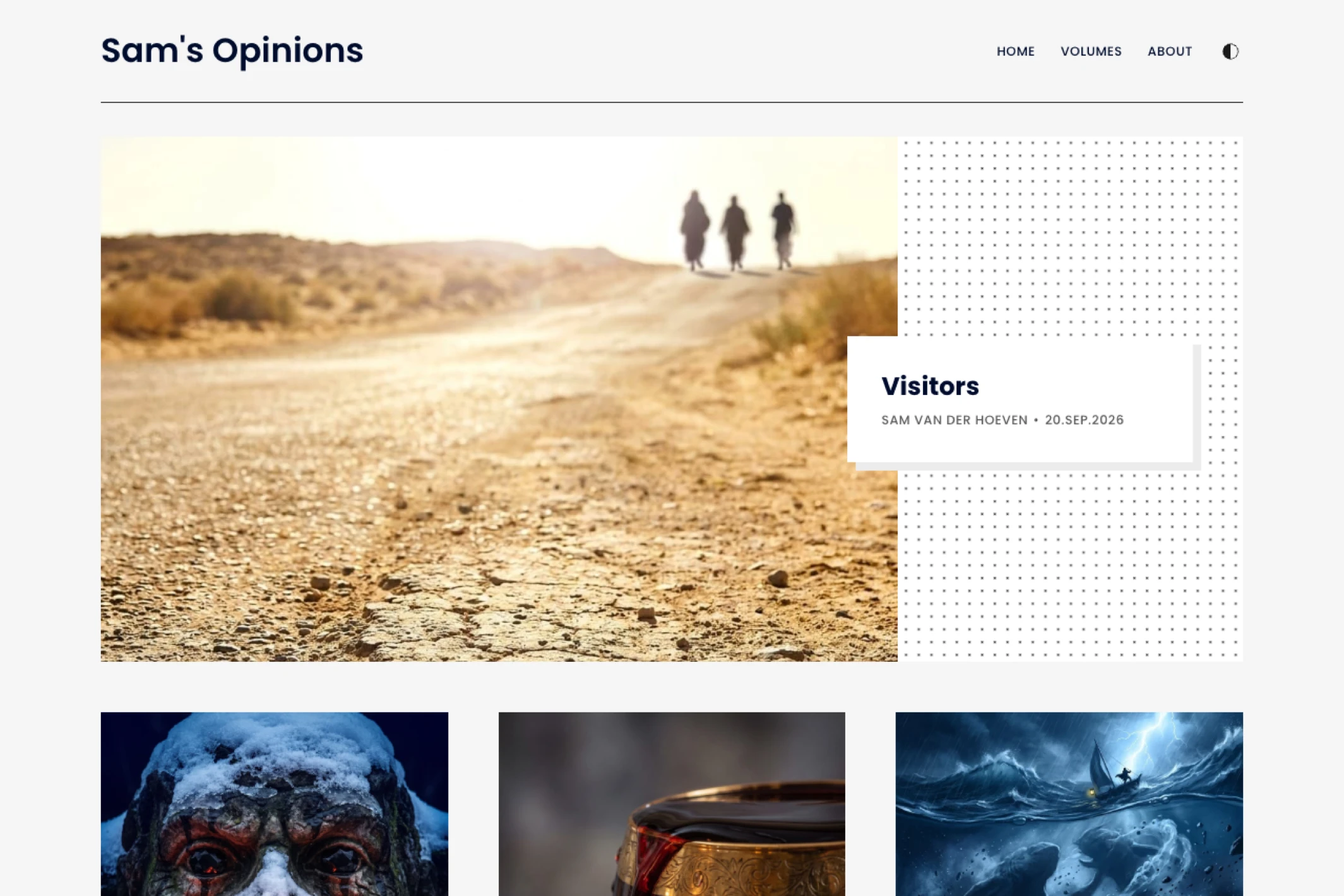 Screenshot of Sam’s Opinions — Ghost theme website