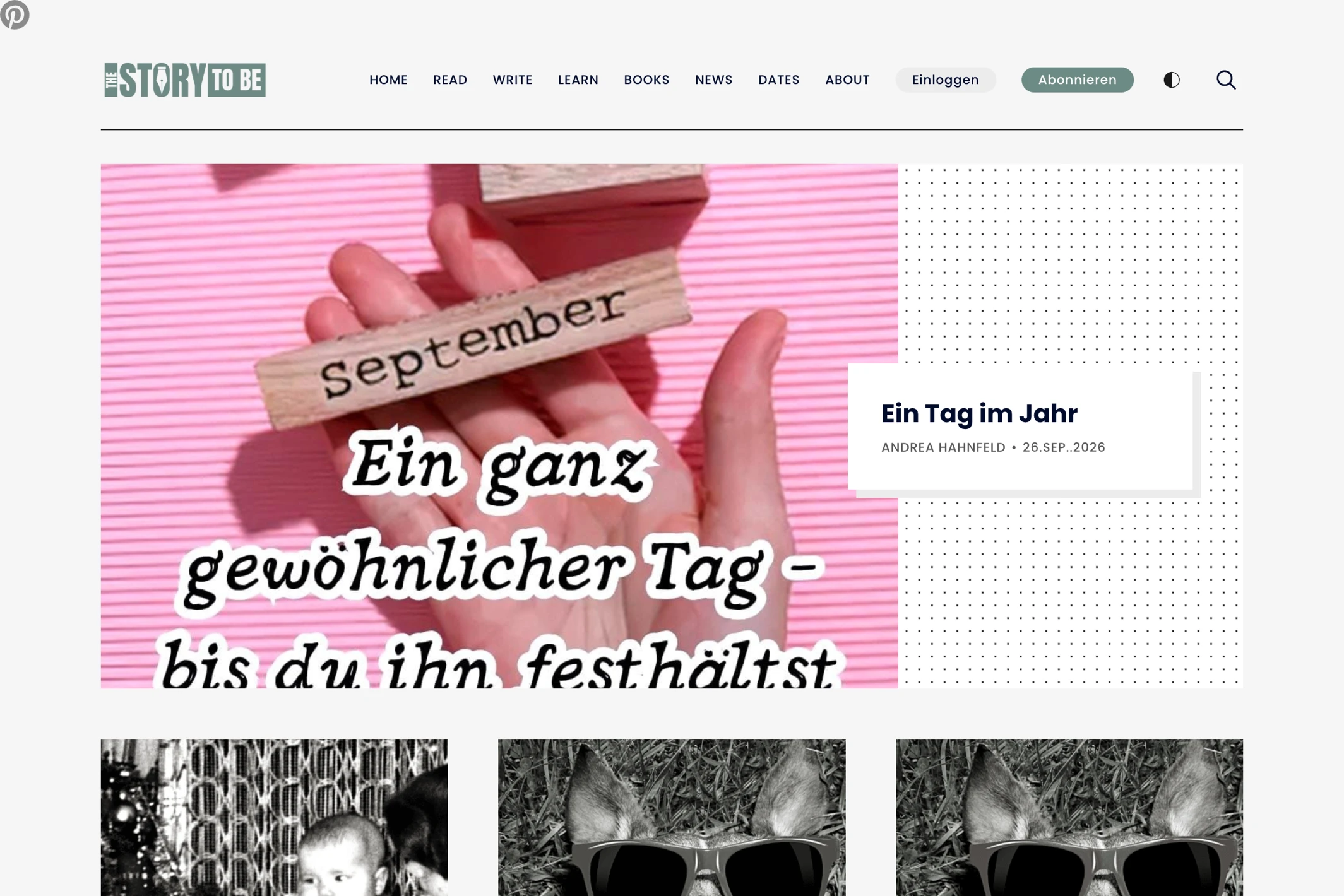 Screenshot of The Story to Be — Ghost theme website