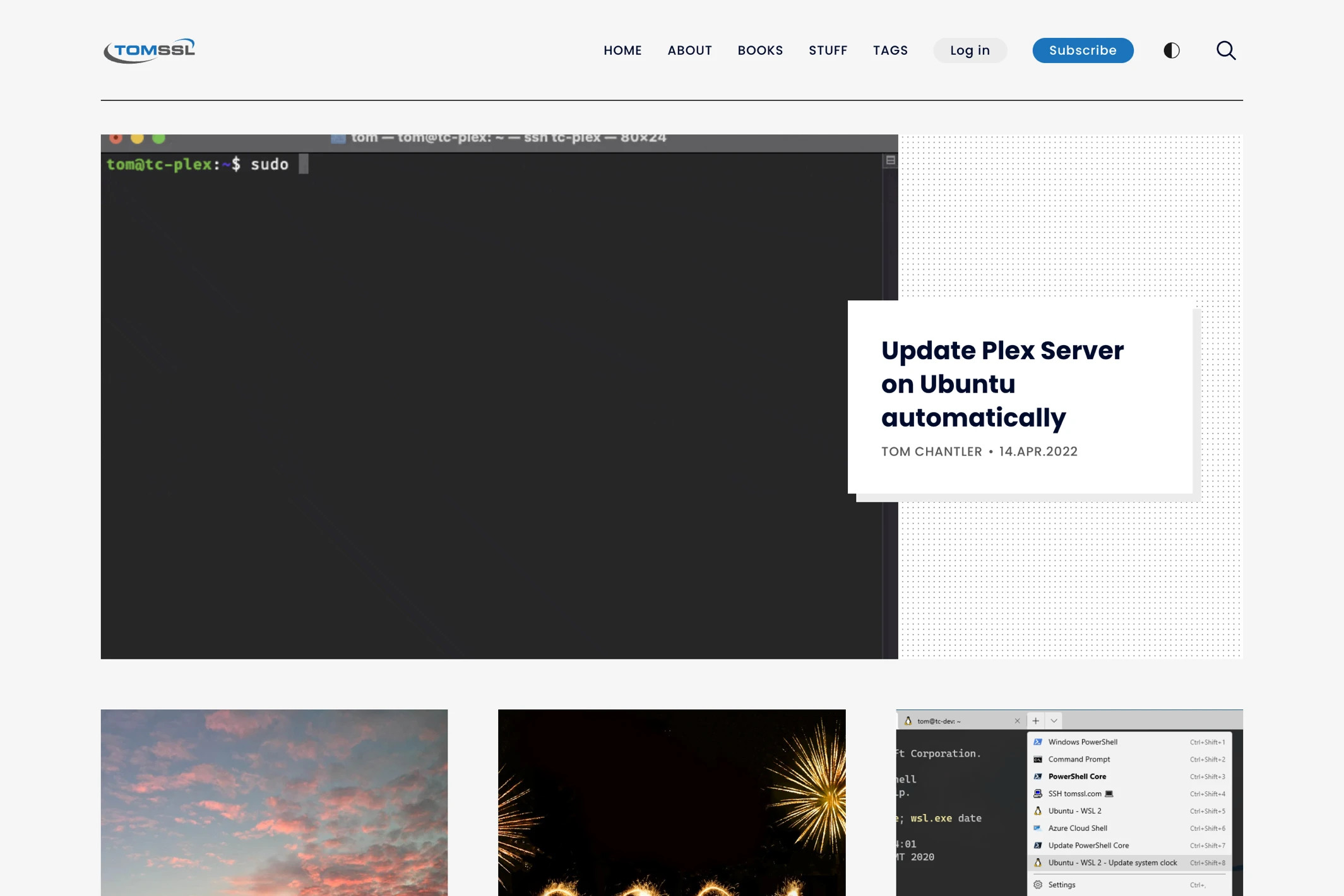Screenshot of Tom SSL — Ghost theme website