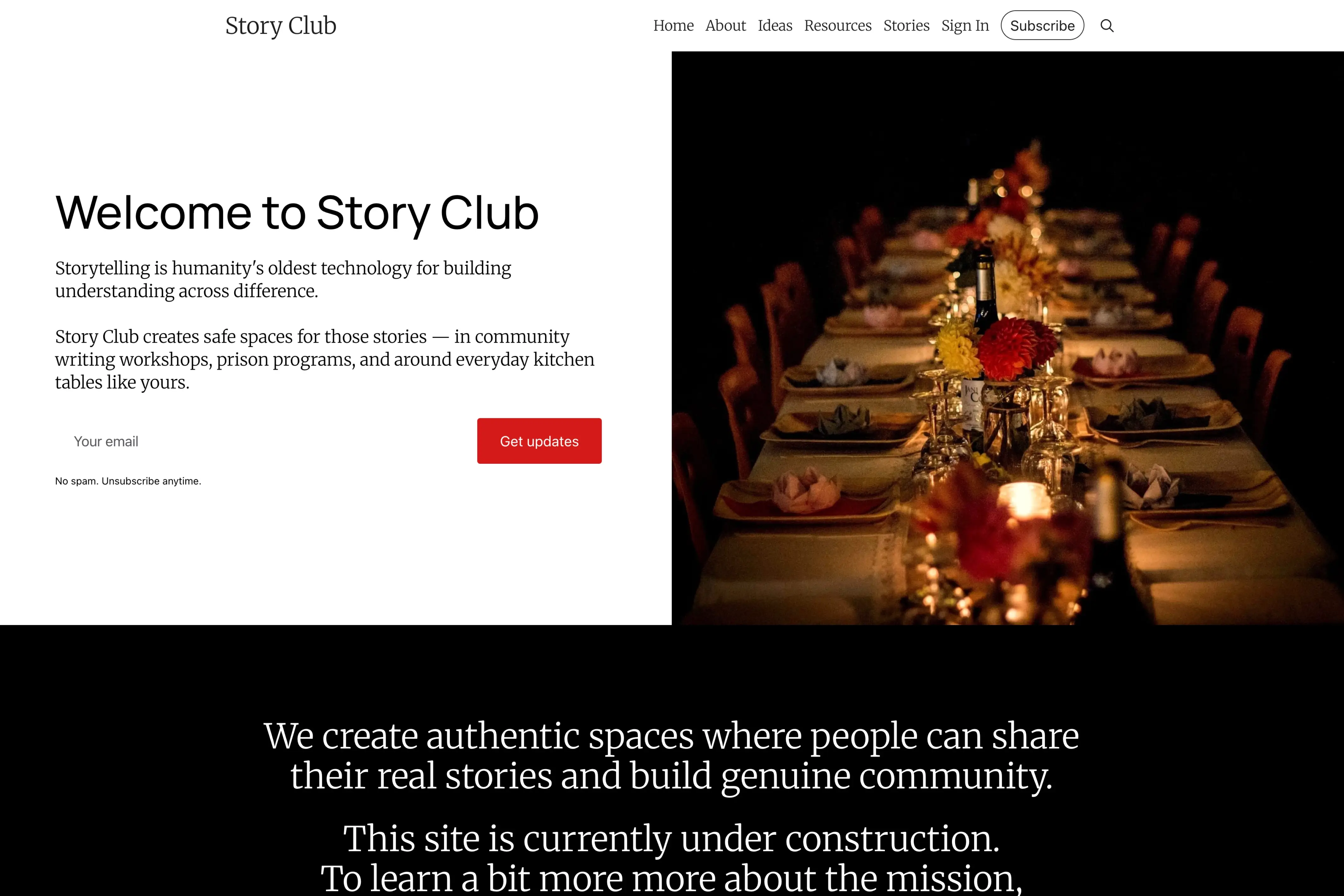 Screenshot of StoryClub — Ghost theme website