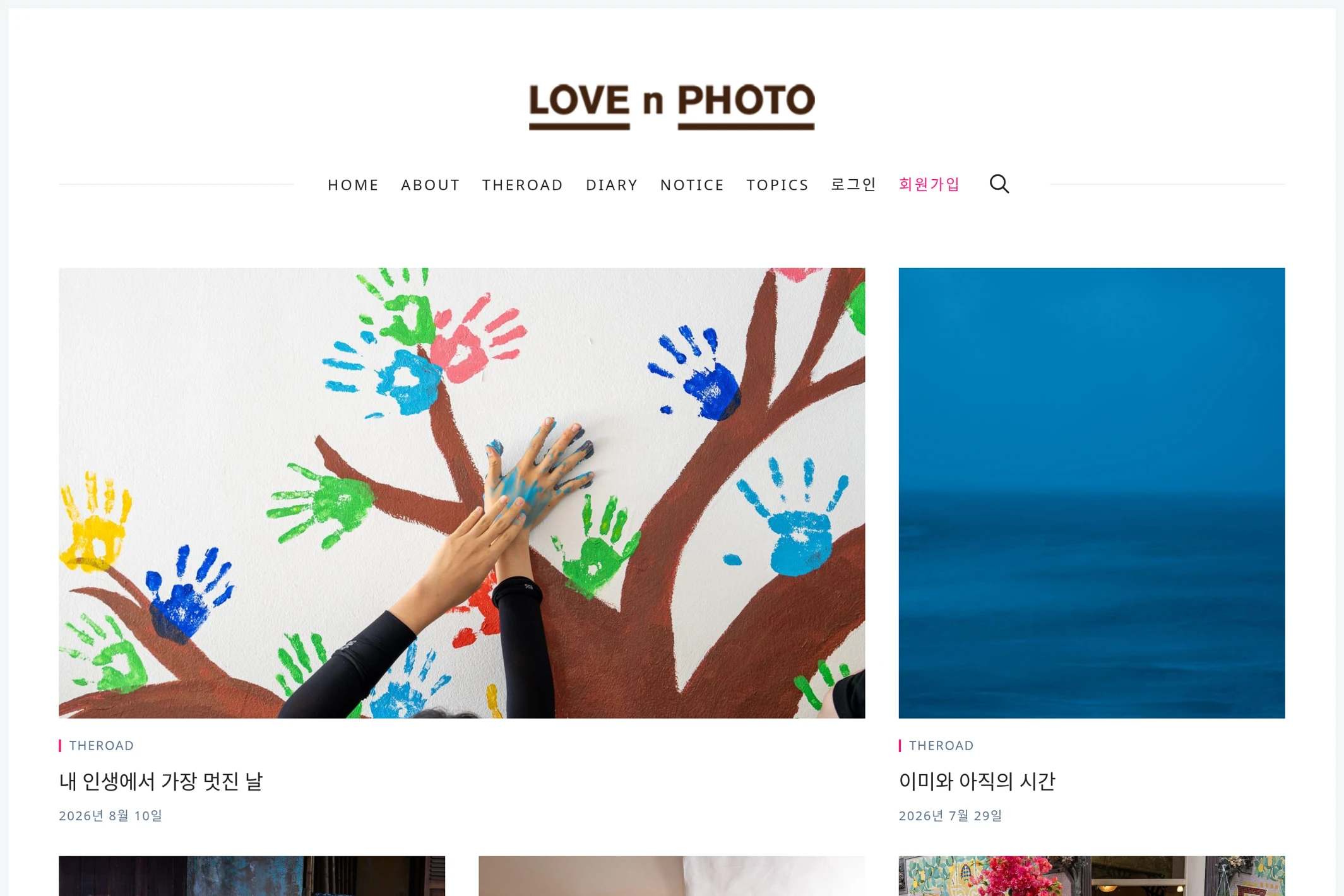 Screenshot of LOVE n PHOTO — Ghost theme website