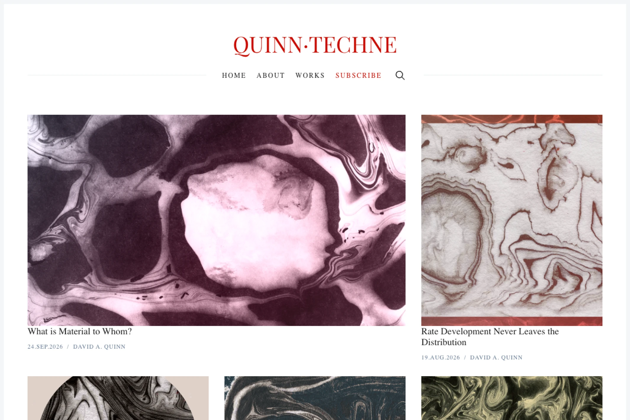 Screenshot of QUINN·TECHNE — Ghost theme website