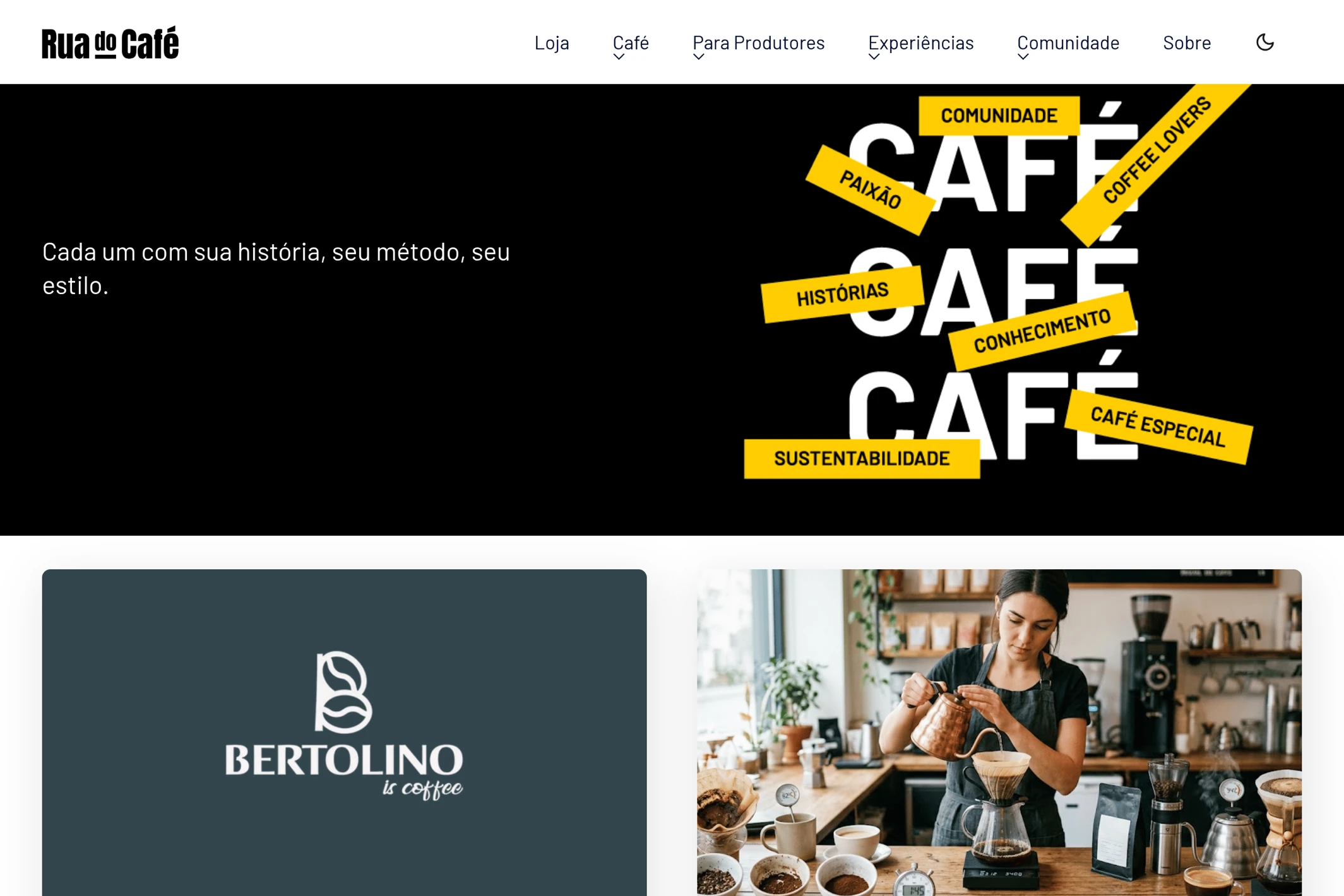 Screenshot of Rua do Café — Ghost theme website