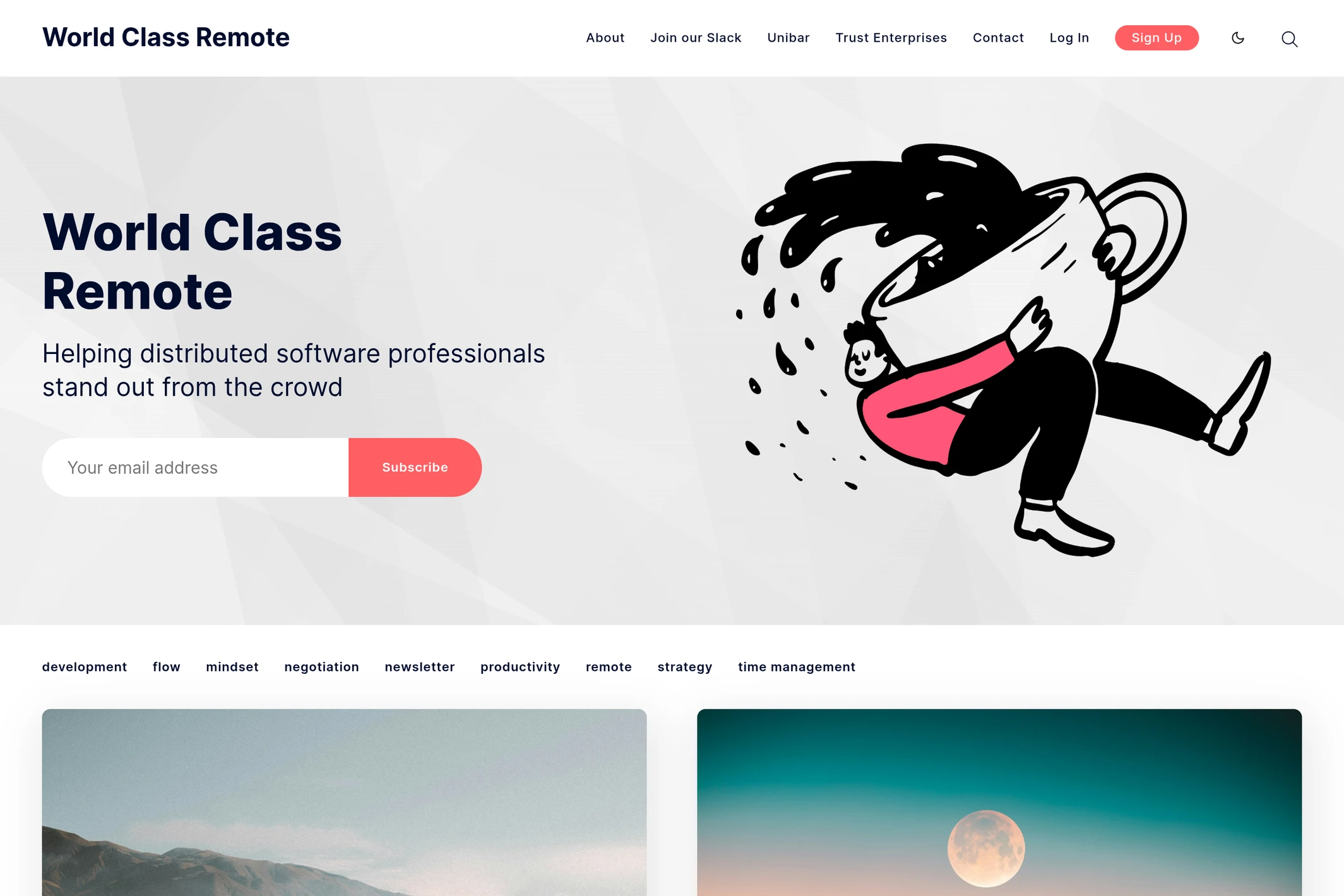 Screenshot of World Class Remote — Ghost theme website