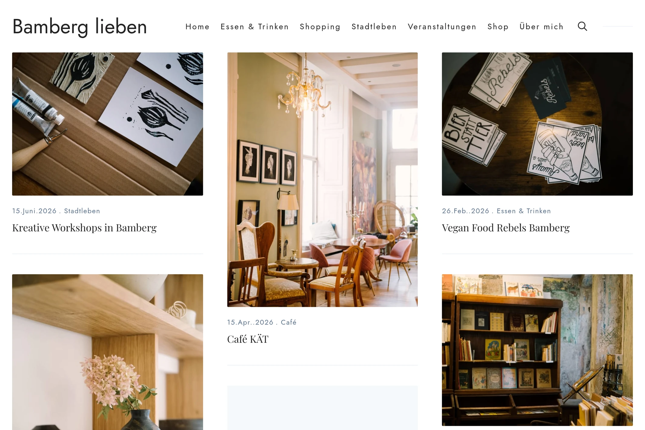Screenshot of Bamberg lieben — Ghost theme website