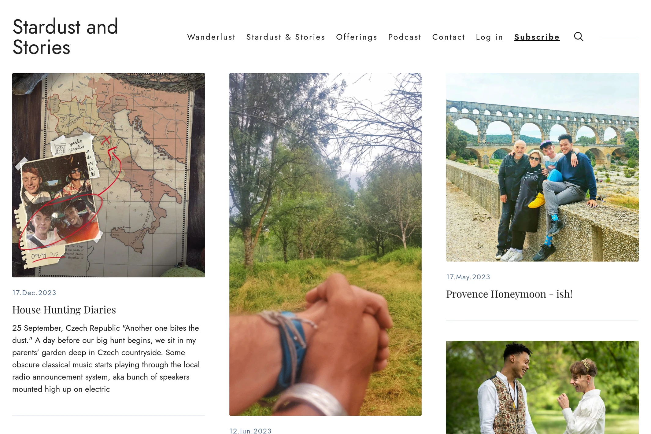 Screenshot of Stardust and Stories — Ghost theme website
