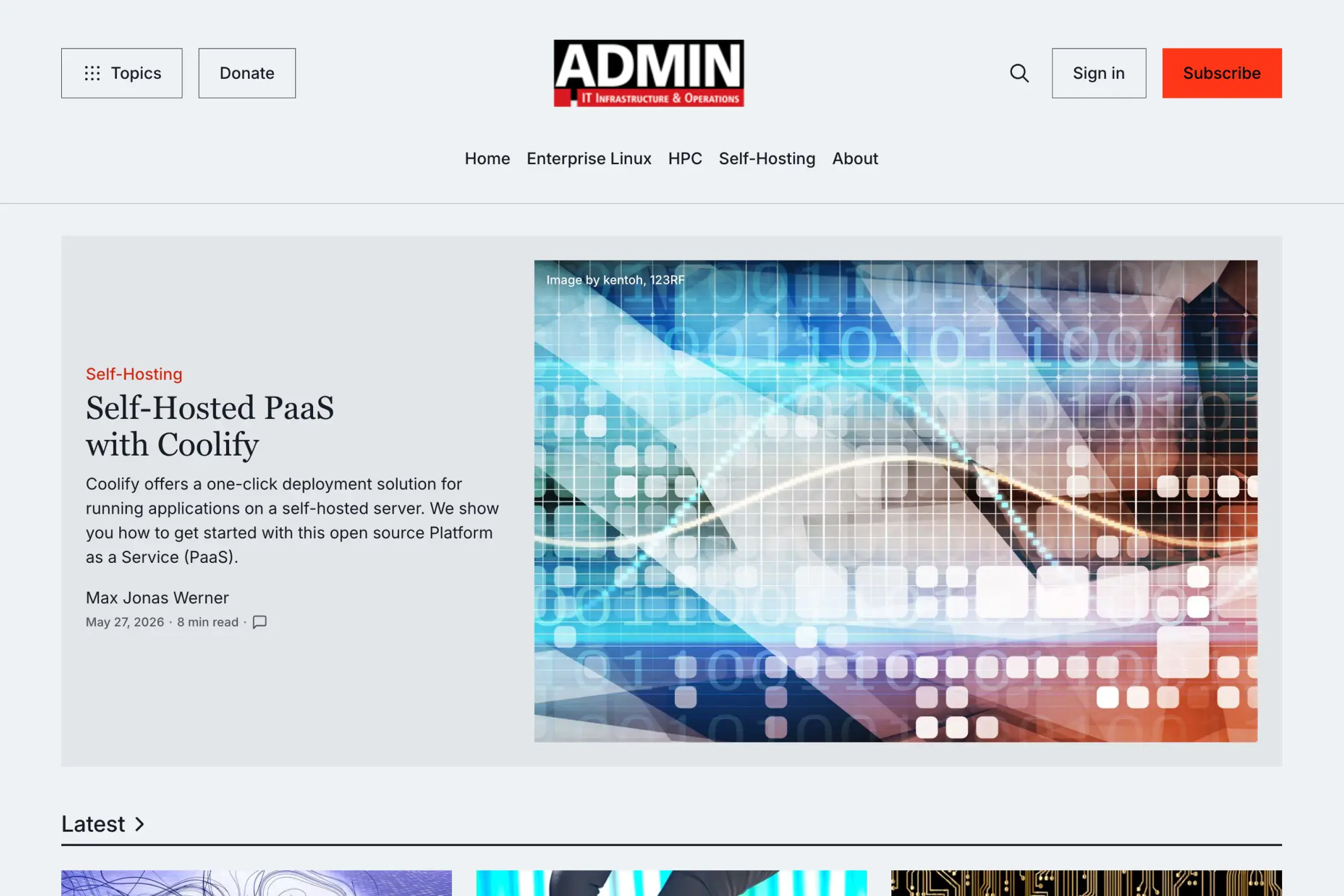 Screenshot of Admin IT — Ghost theme website