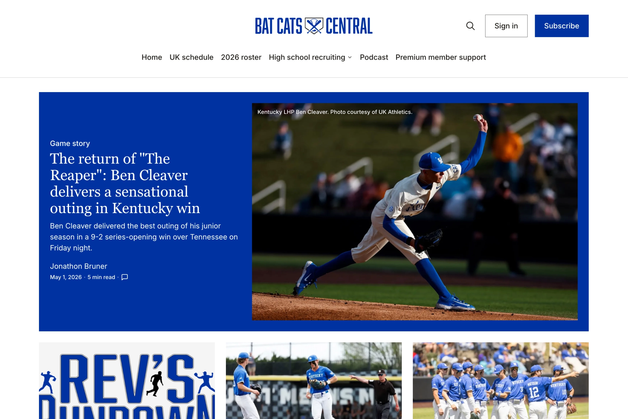 Screenshot of Bat Cat's Central — Ghost theme website