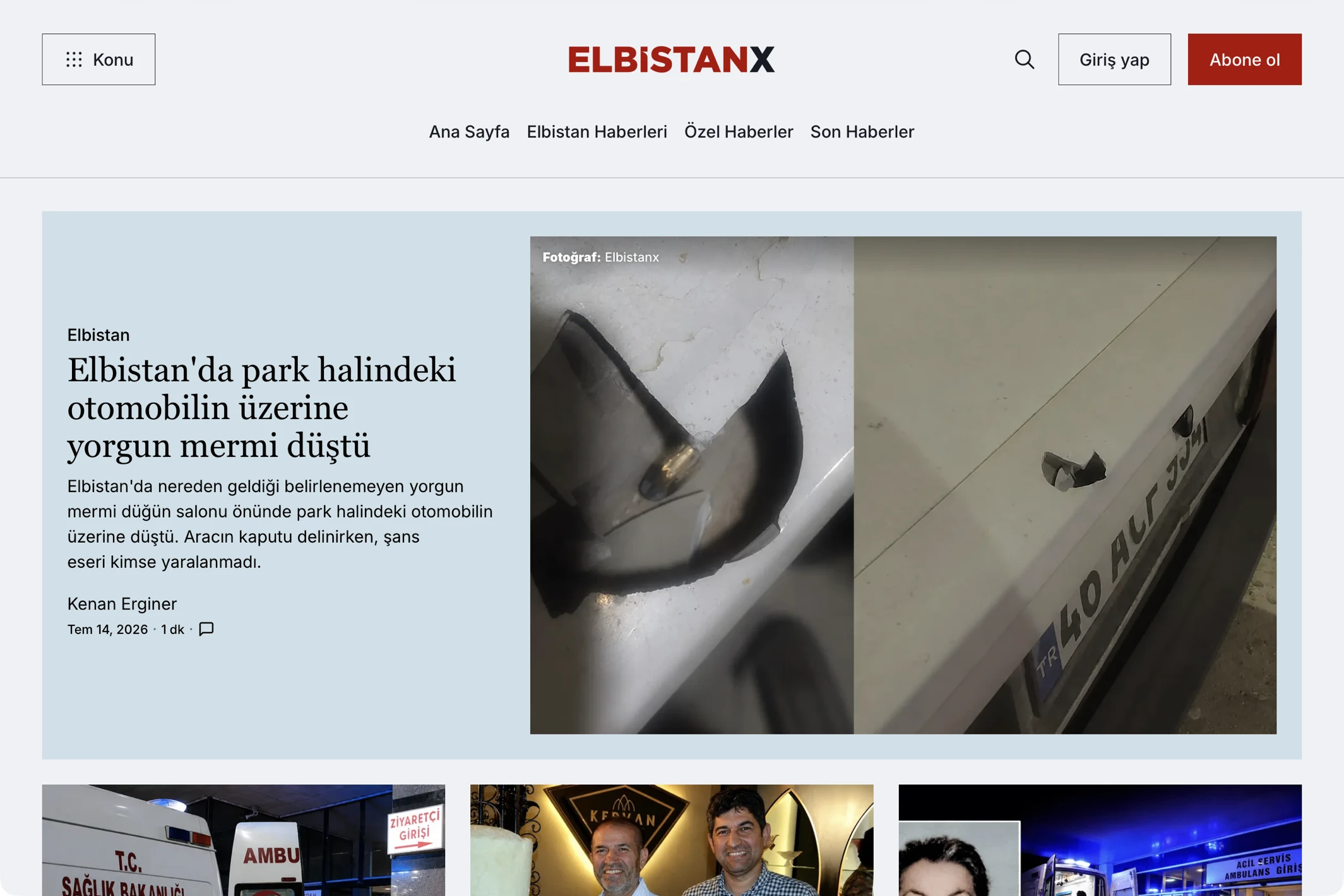 Screenshot of Elbistanx — Ghost theme website