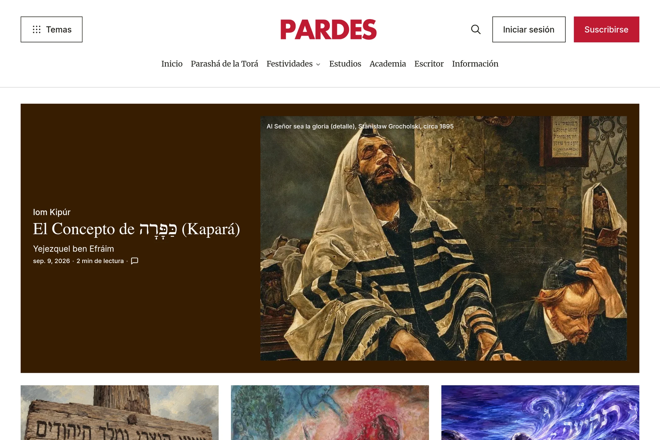 Screenshot of PARDES — Ghost theme website