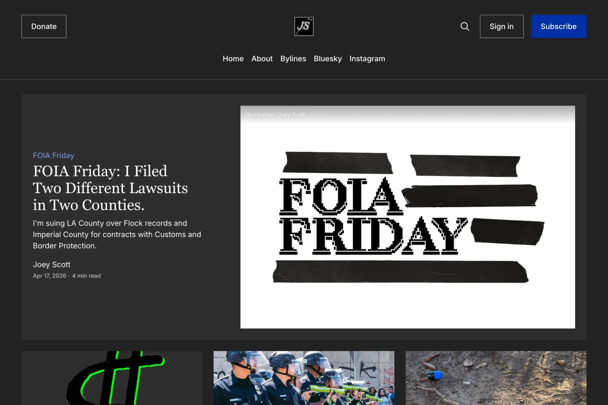 Screenshot of Joey Scott — Ghost theme website