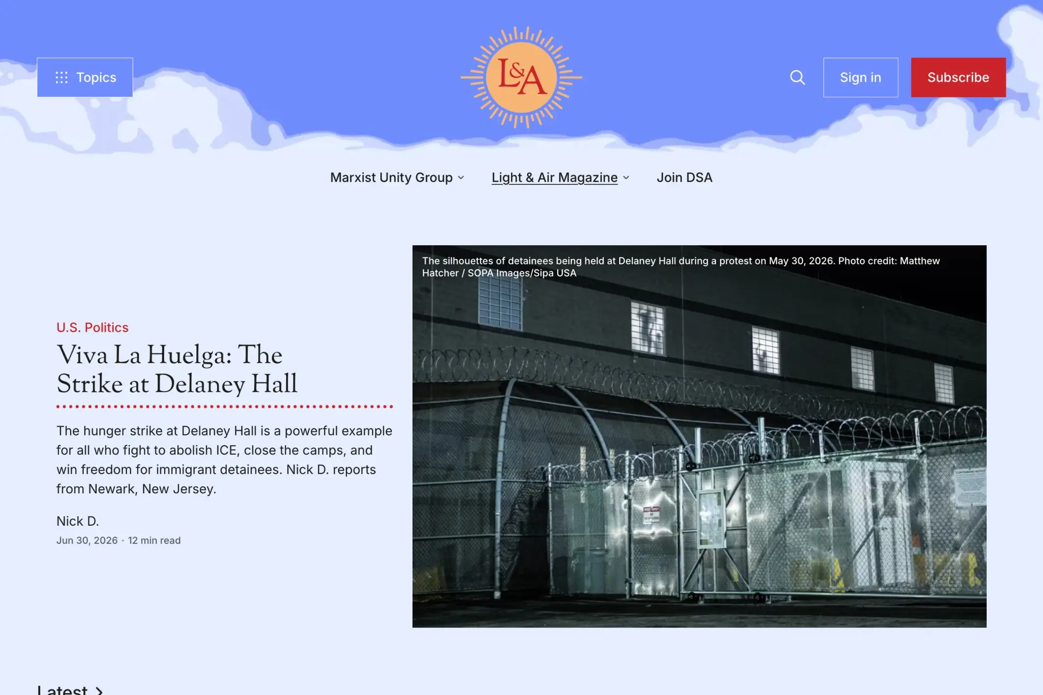 Screenshot of Light & Air — Ghost theme website