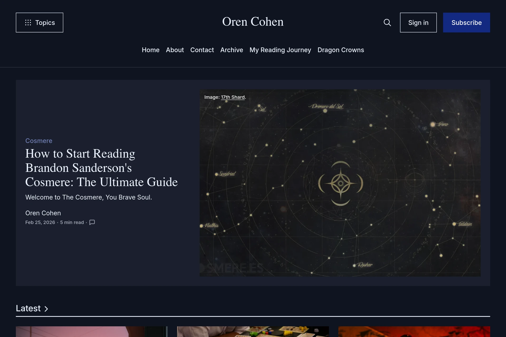 Screenshot of Oren Cohen — Ghost theme website
