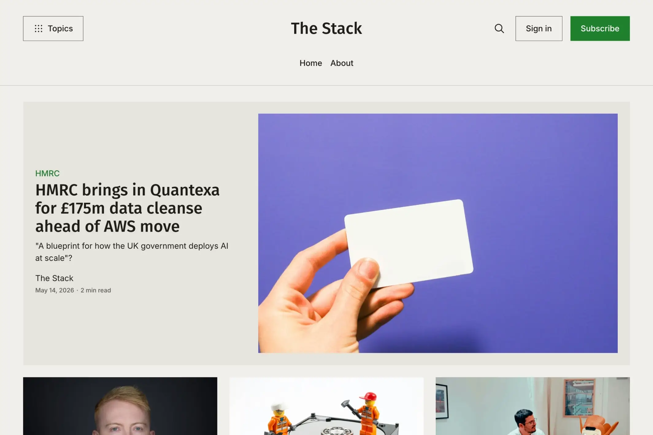 Screenshot of The Stack — Ghost theme website