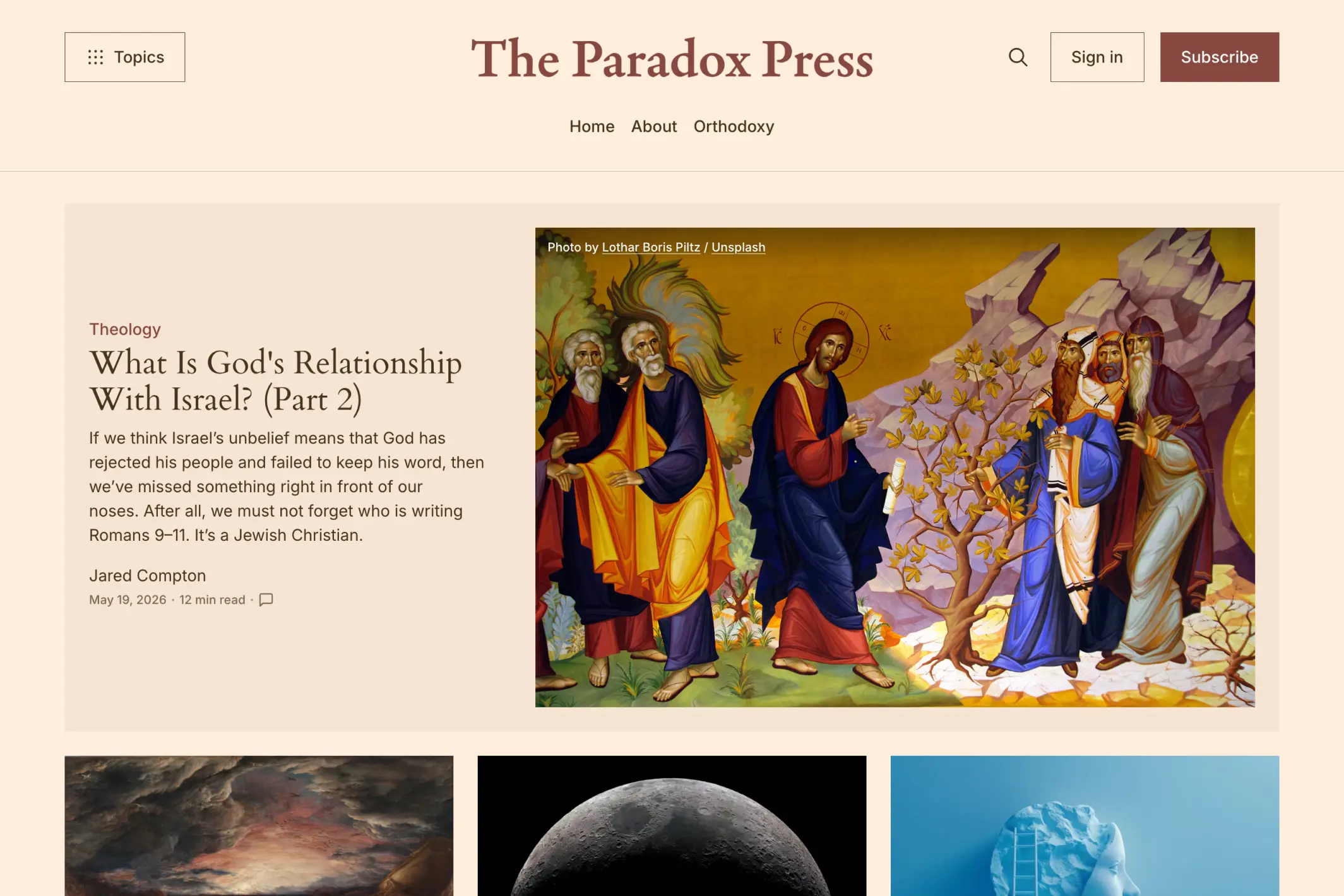 Screenshot of The Paradox Press — Ghost theme website