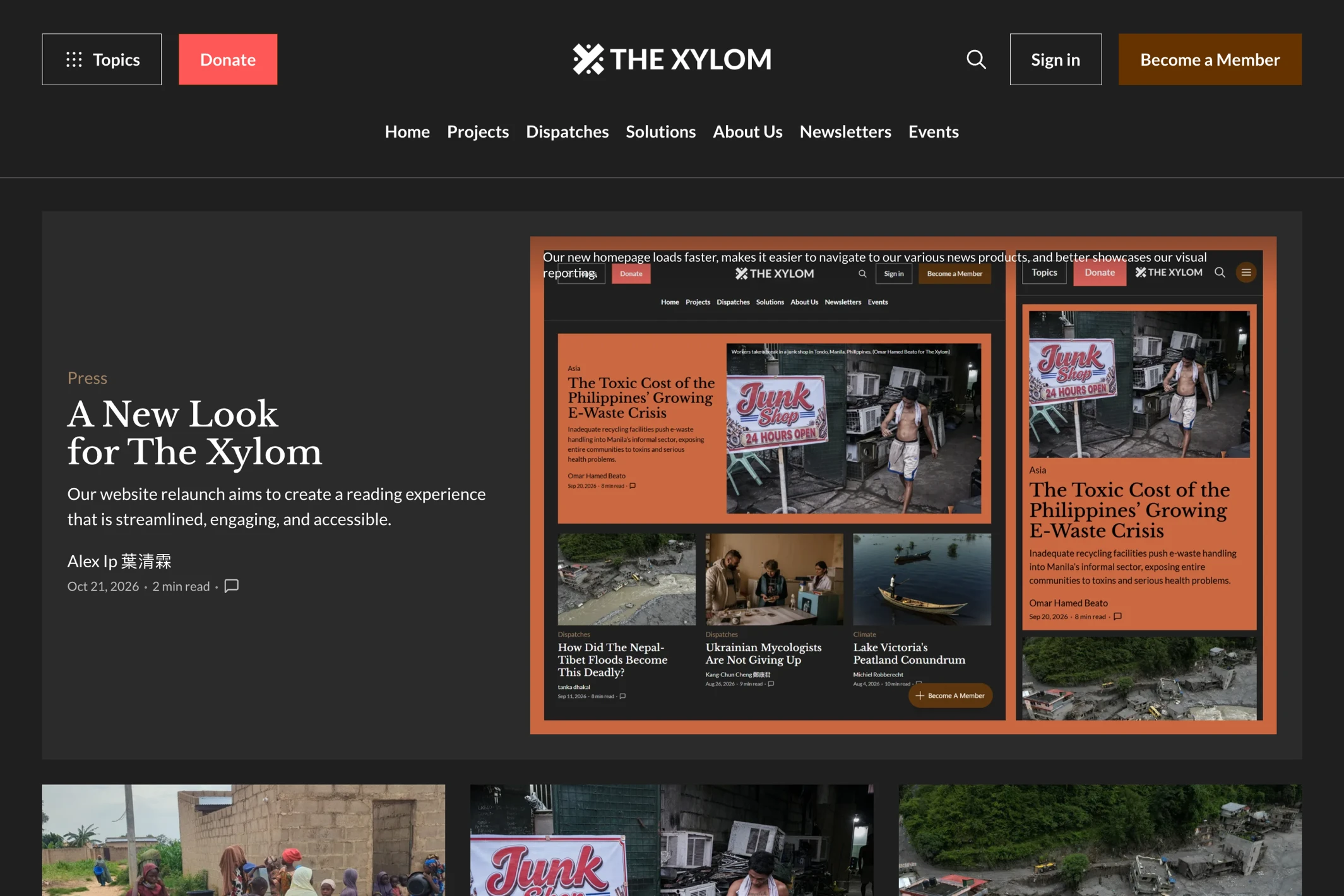 Screenshot of The Xylom — Ghost theme website