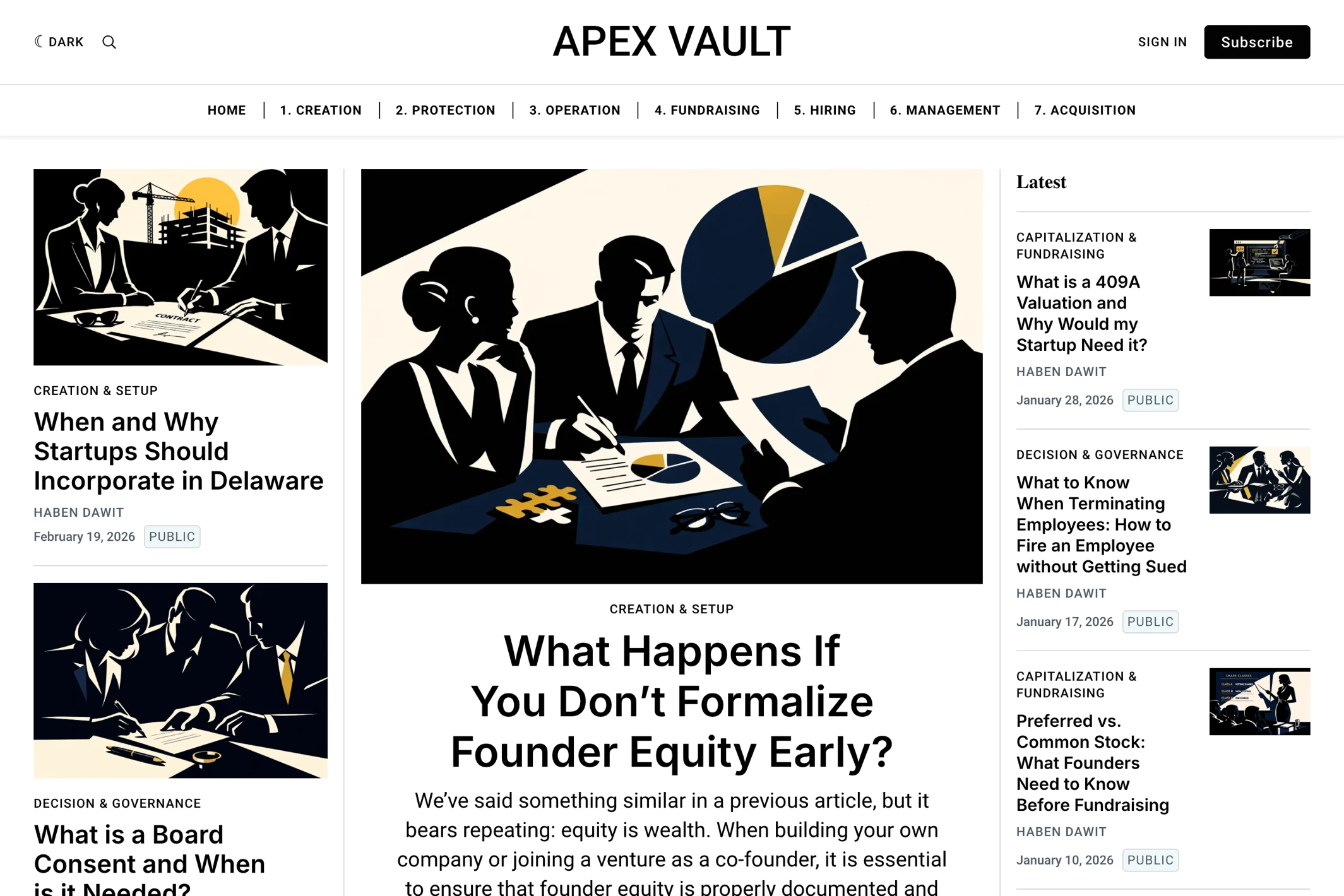 Screenshot of The Apex Vault — Ghost theme website