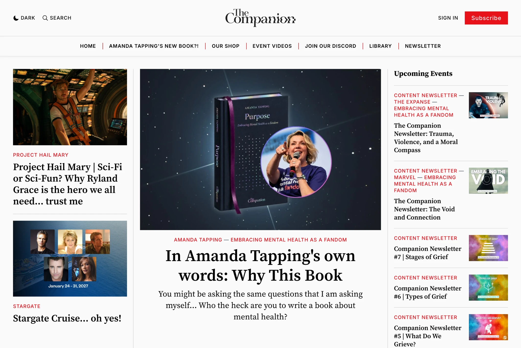 Screenshot of The Companion — Ghost theme website