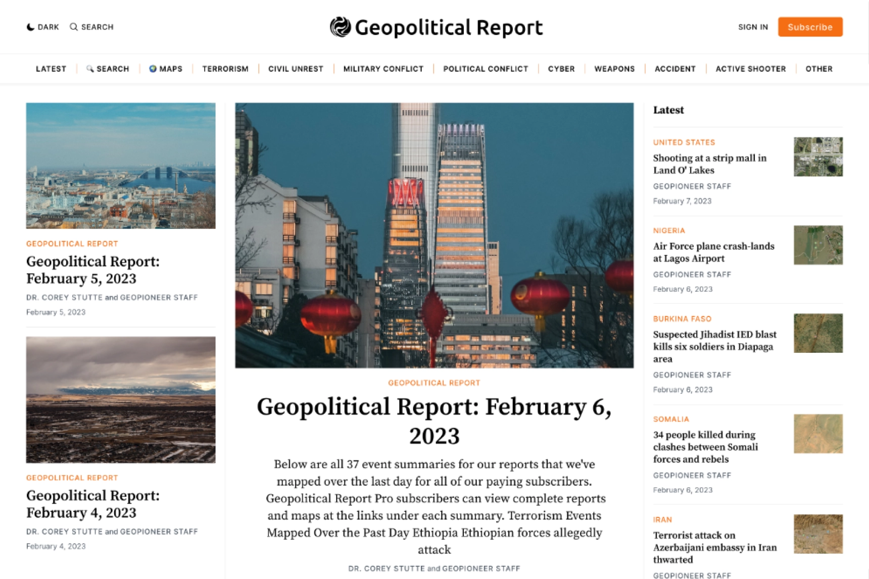 GeoPioneer Geopolitical Report