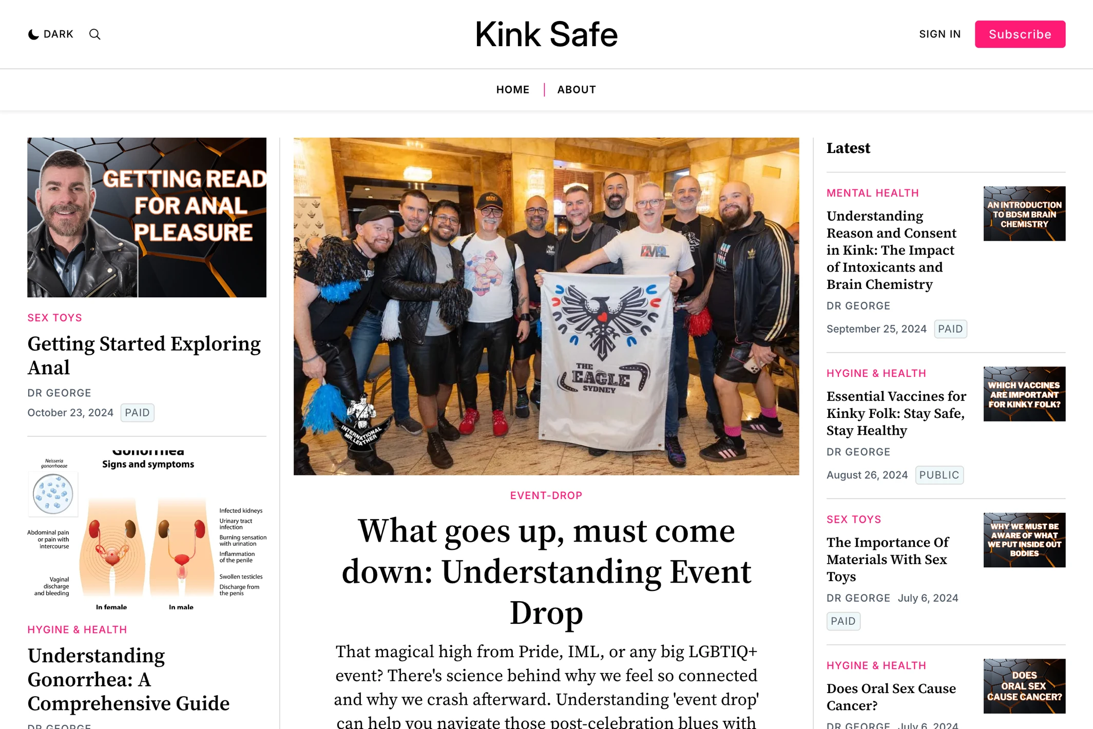 Screenshot of Kink Safe — Ghost theme website