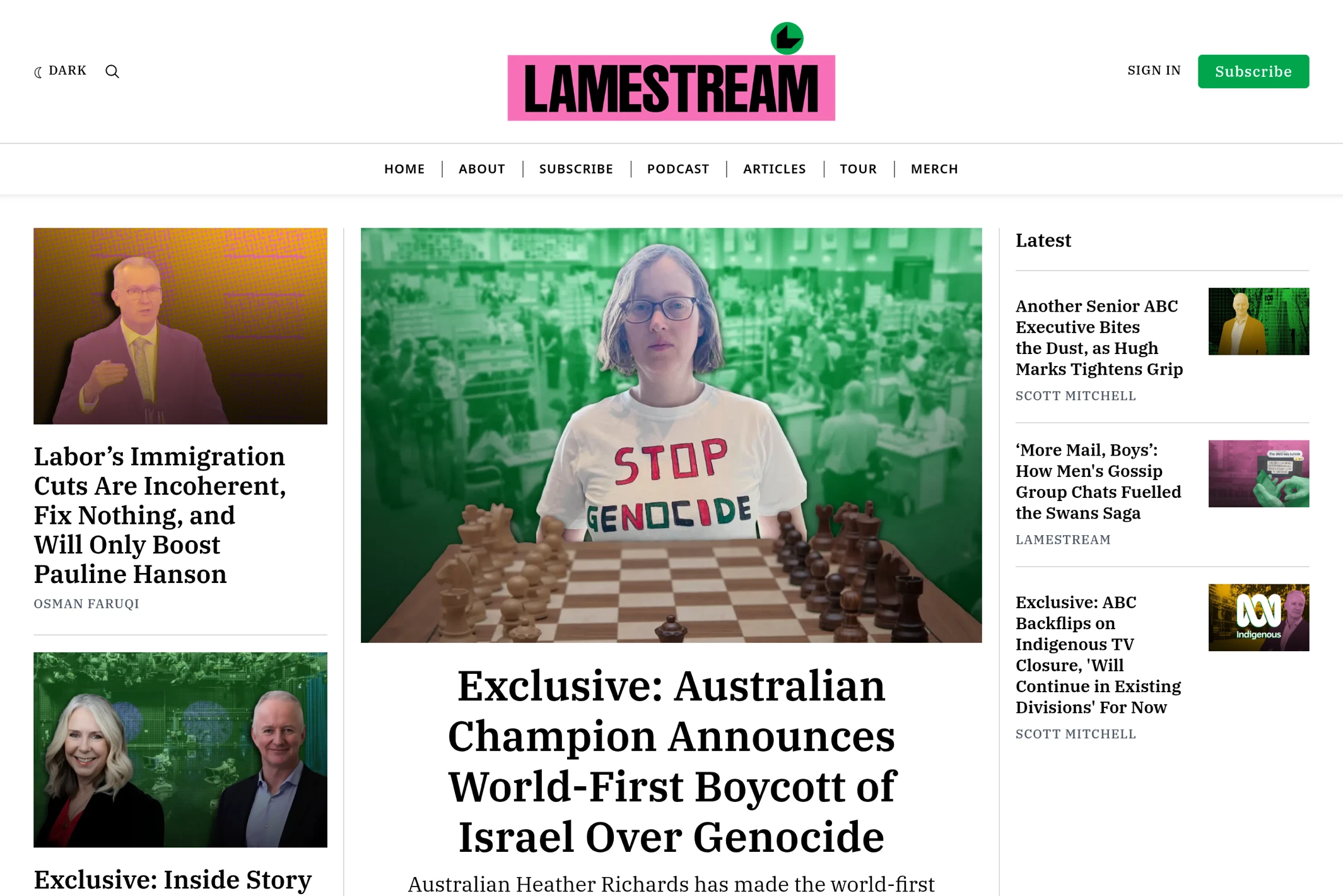 Screenshot of Lamestream — Ghost theme website