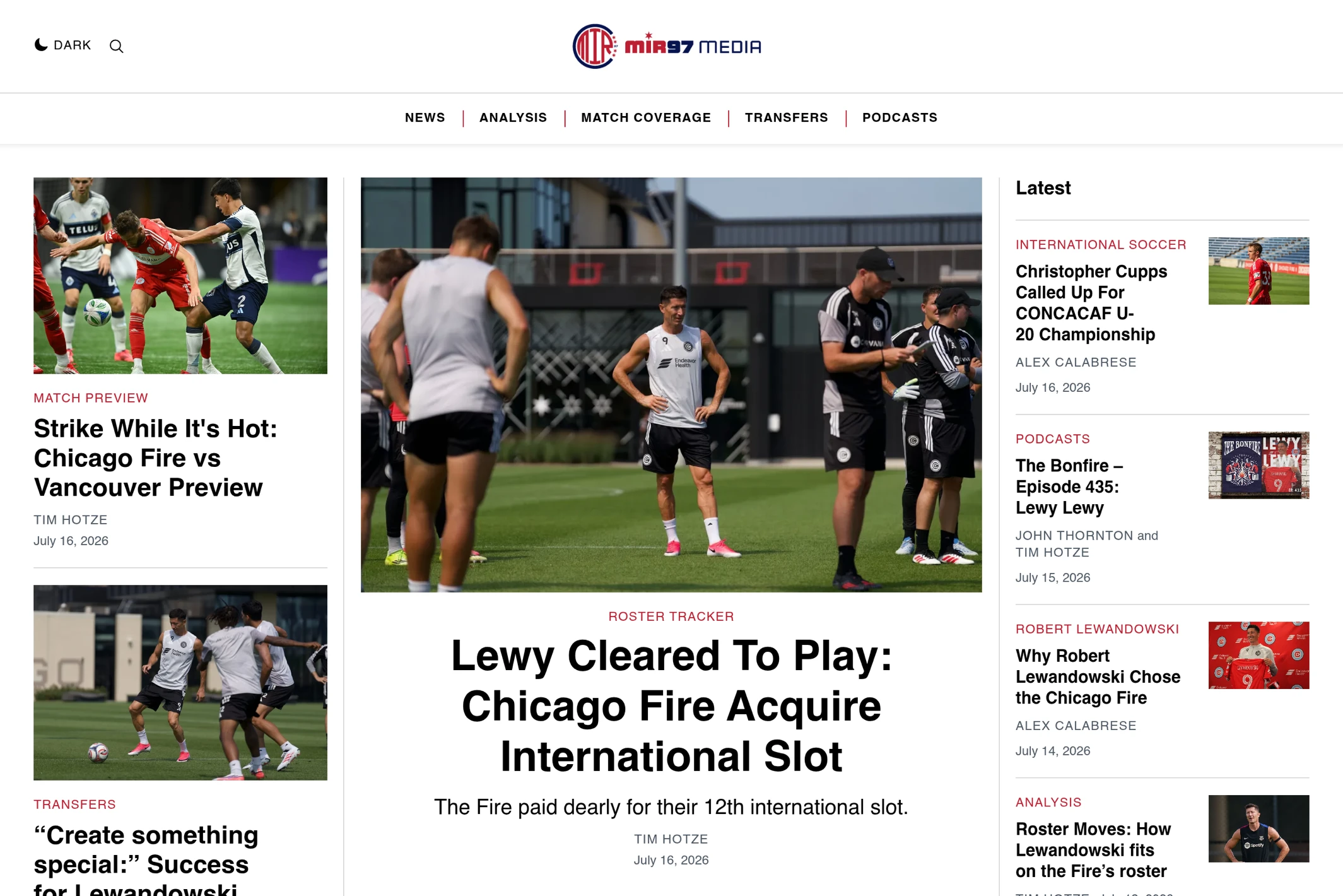 Screenshot of MIR97 Media — Ghost theme website