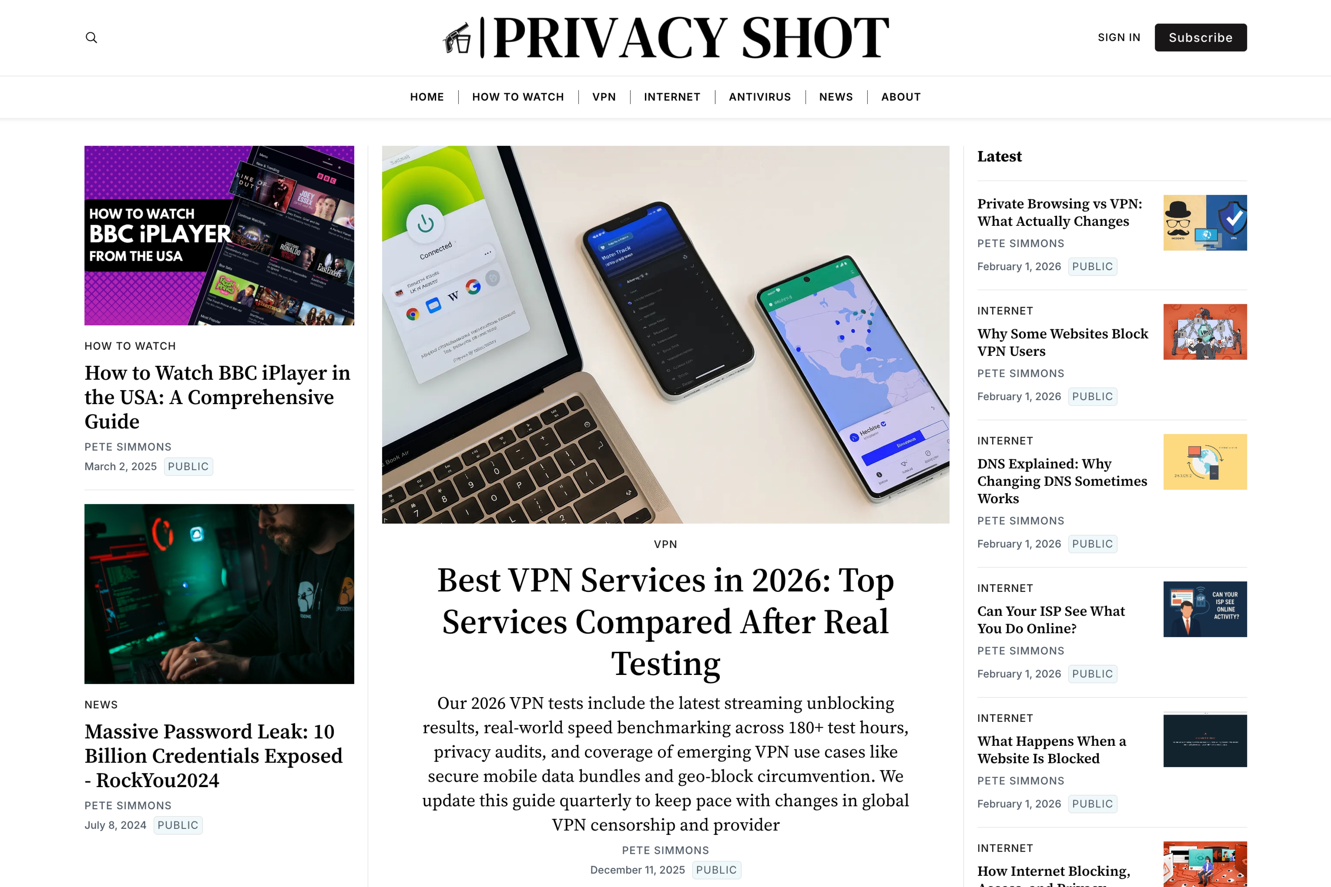 Screenshot of Privacy Shot — Ghost theme website