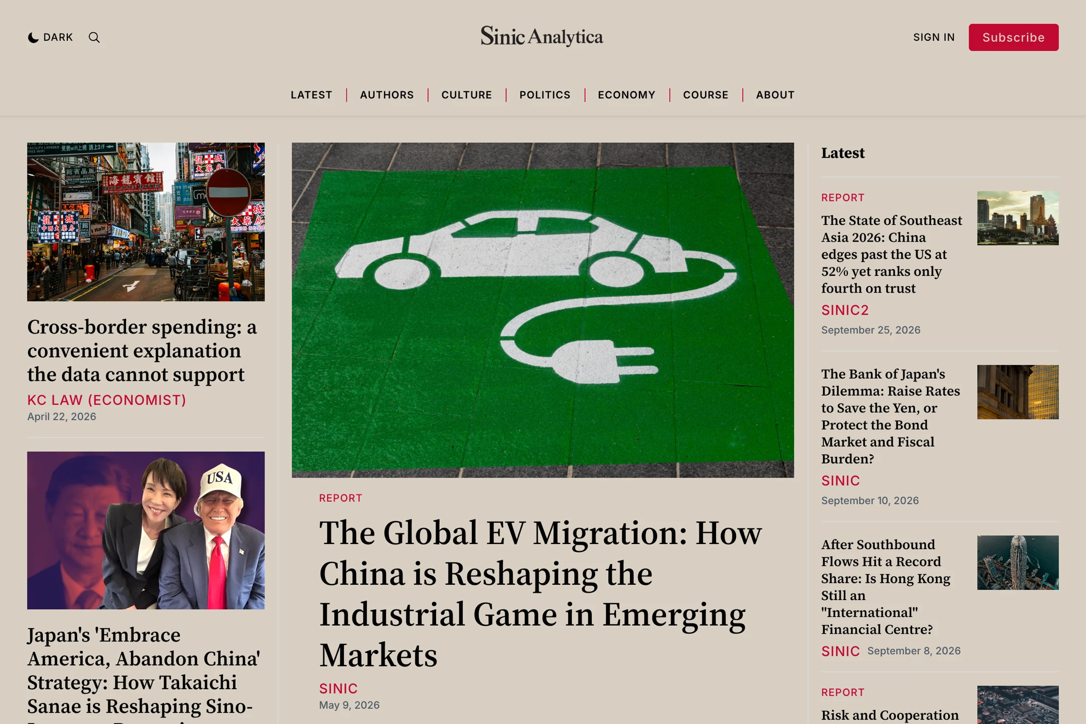 Screenshot of Sinic Analytica — Ghost theme website