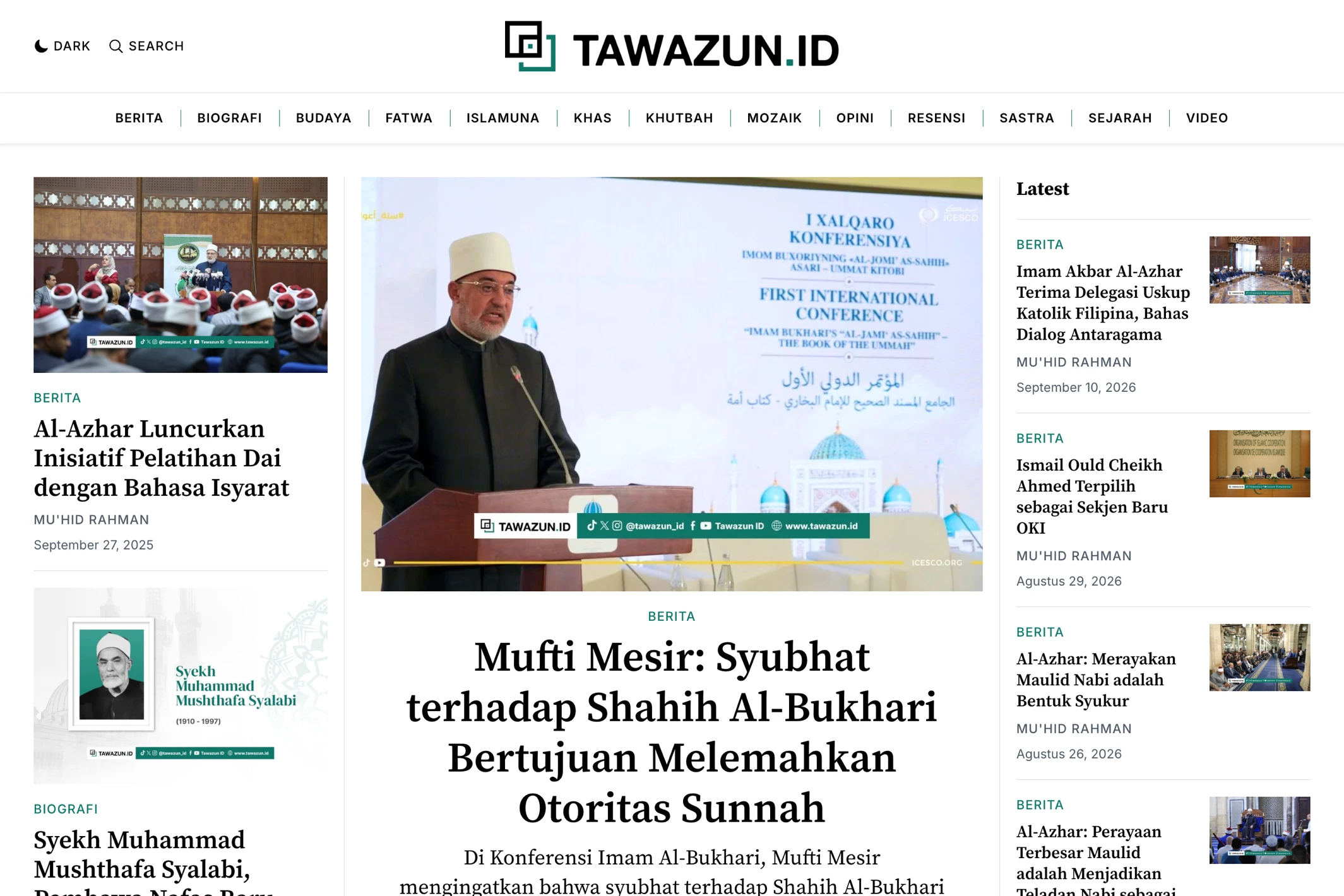 Screenshot of Tawazun ID — Ghost theme website
